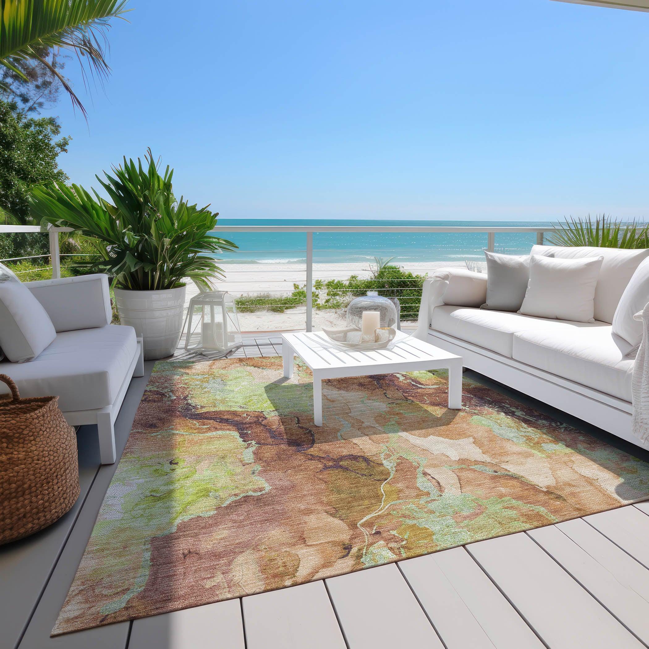 Addison Rugs Naelain Brown Washable Indoor-Outdoor Rug