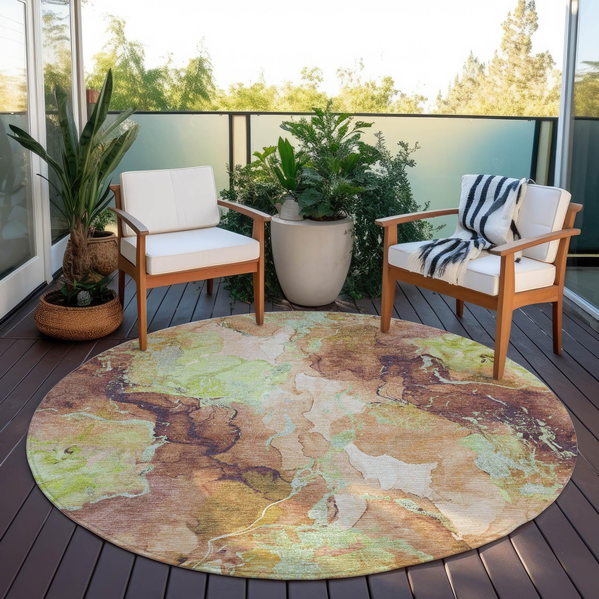 Addison Rugs Naelain Brown Washable Indoor-Outdoor Rug