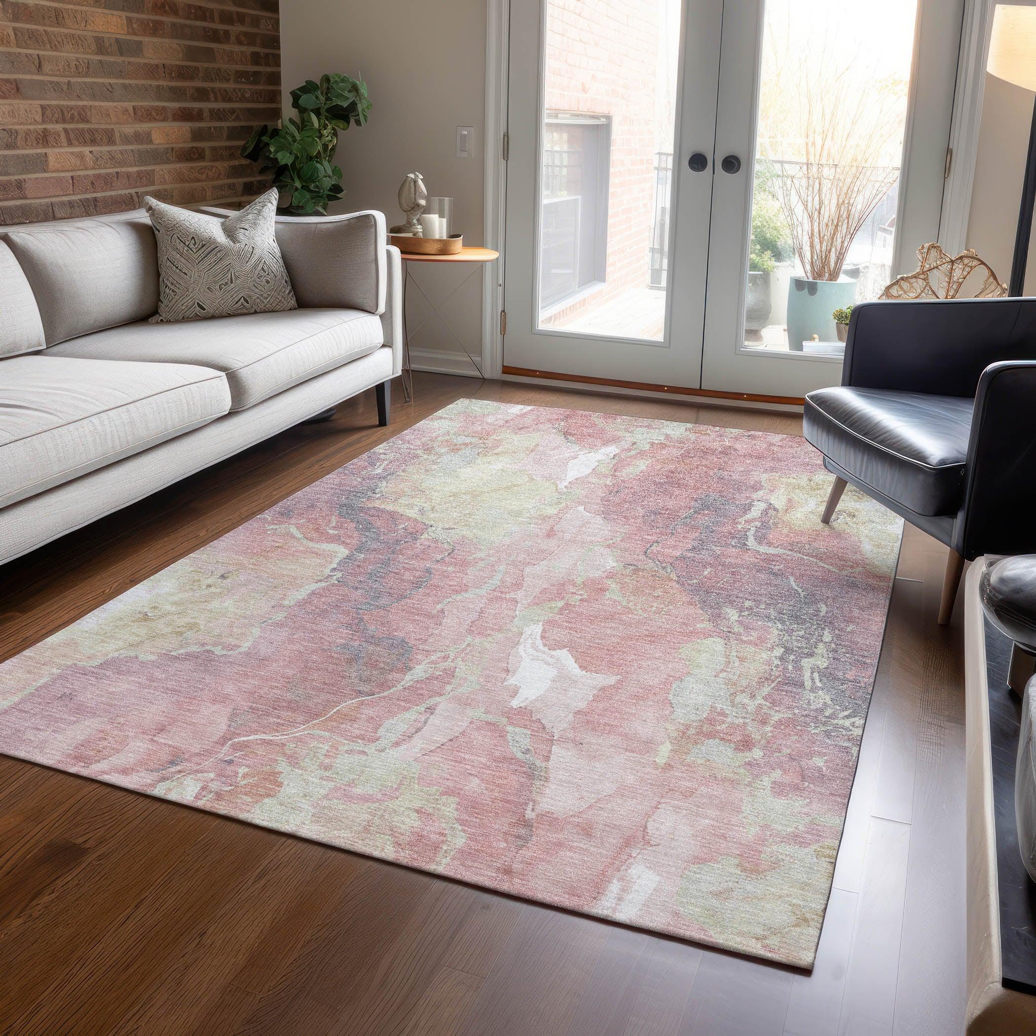 Addison Rugs Naelain Pink Washable Indoor-Outdoor Rug