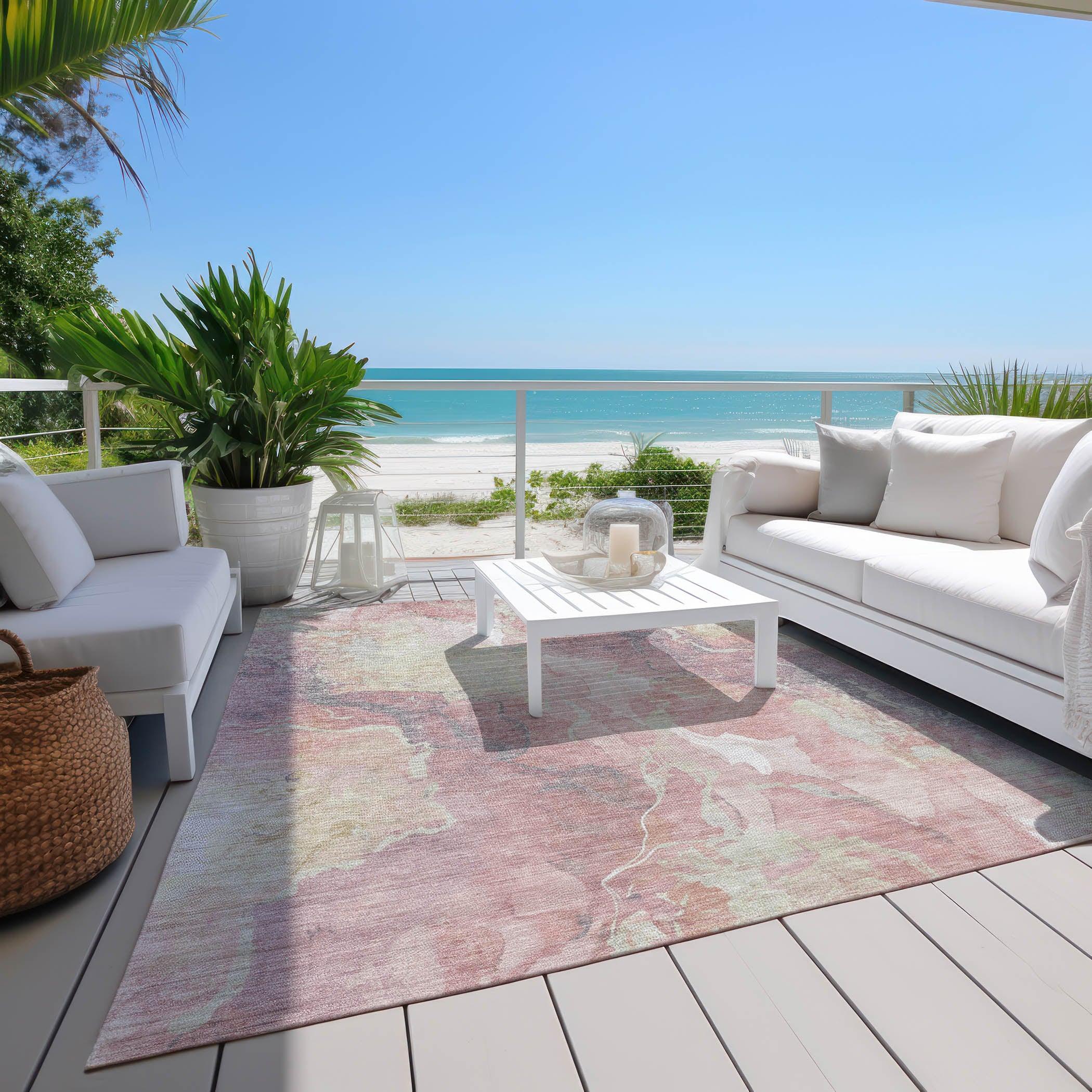 Addison Rugs Naelain Pink Washable Indoor-Outdoor Rug