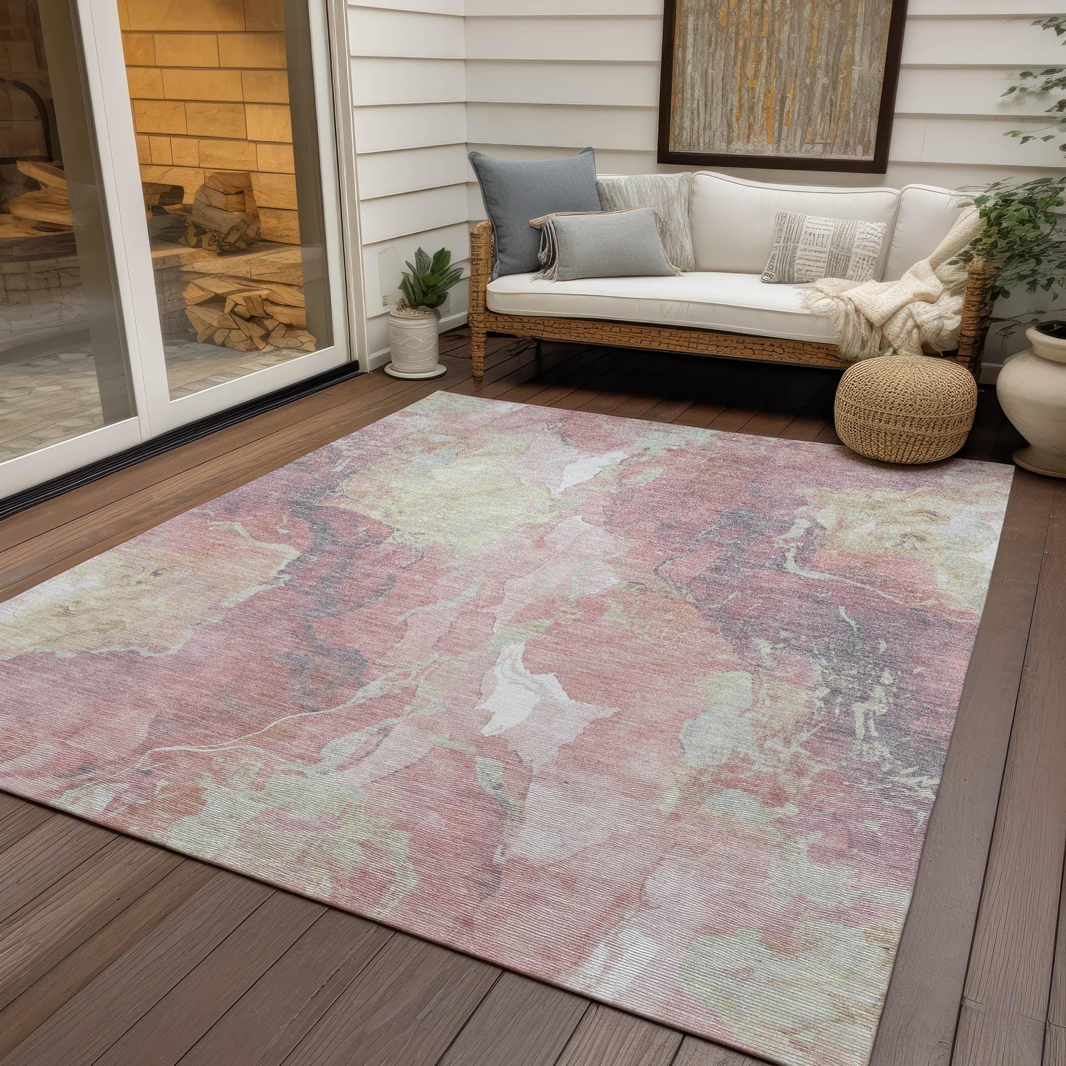 Addison Rugs Naelain Pink Washable Indoor-Outdoor Rug