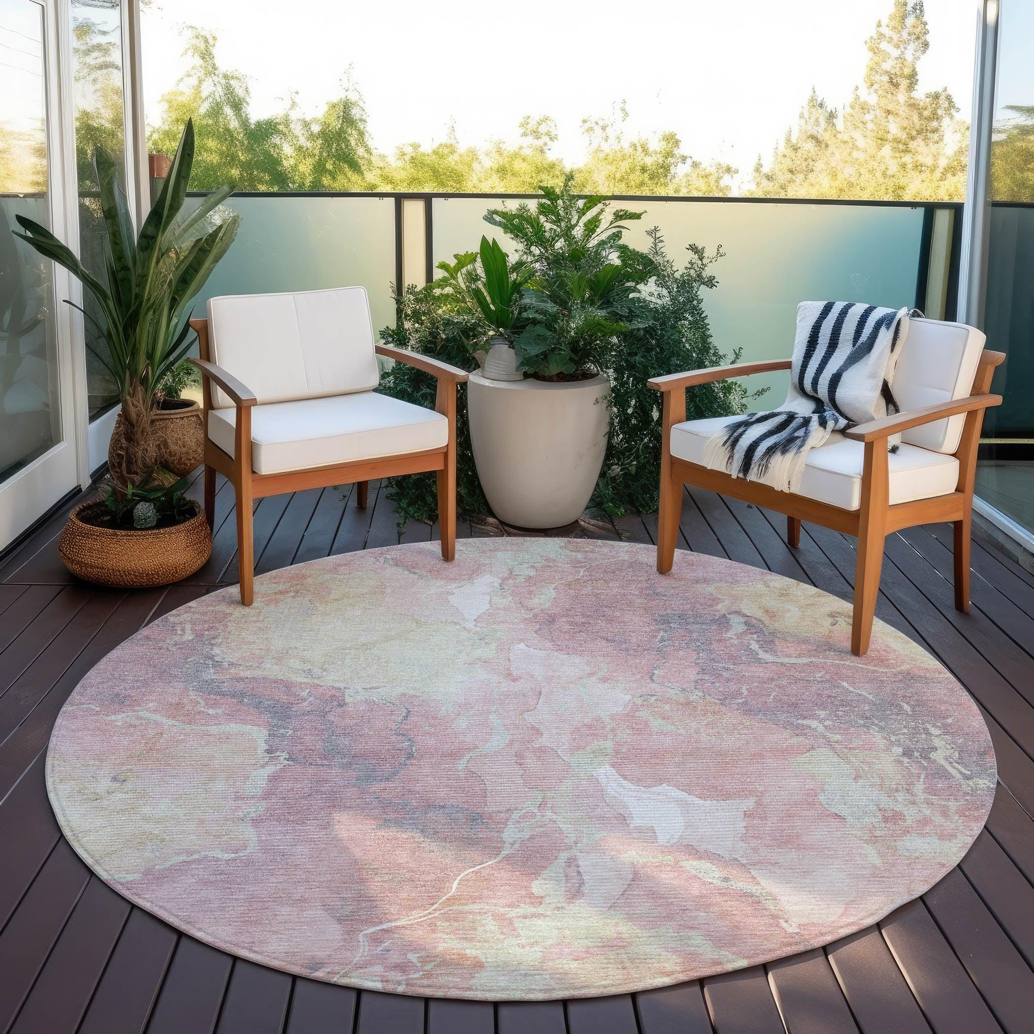Addison Rugs Naelain Pink Washable Indoor-Outdoor Rug