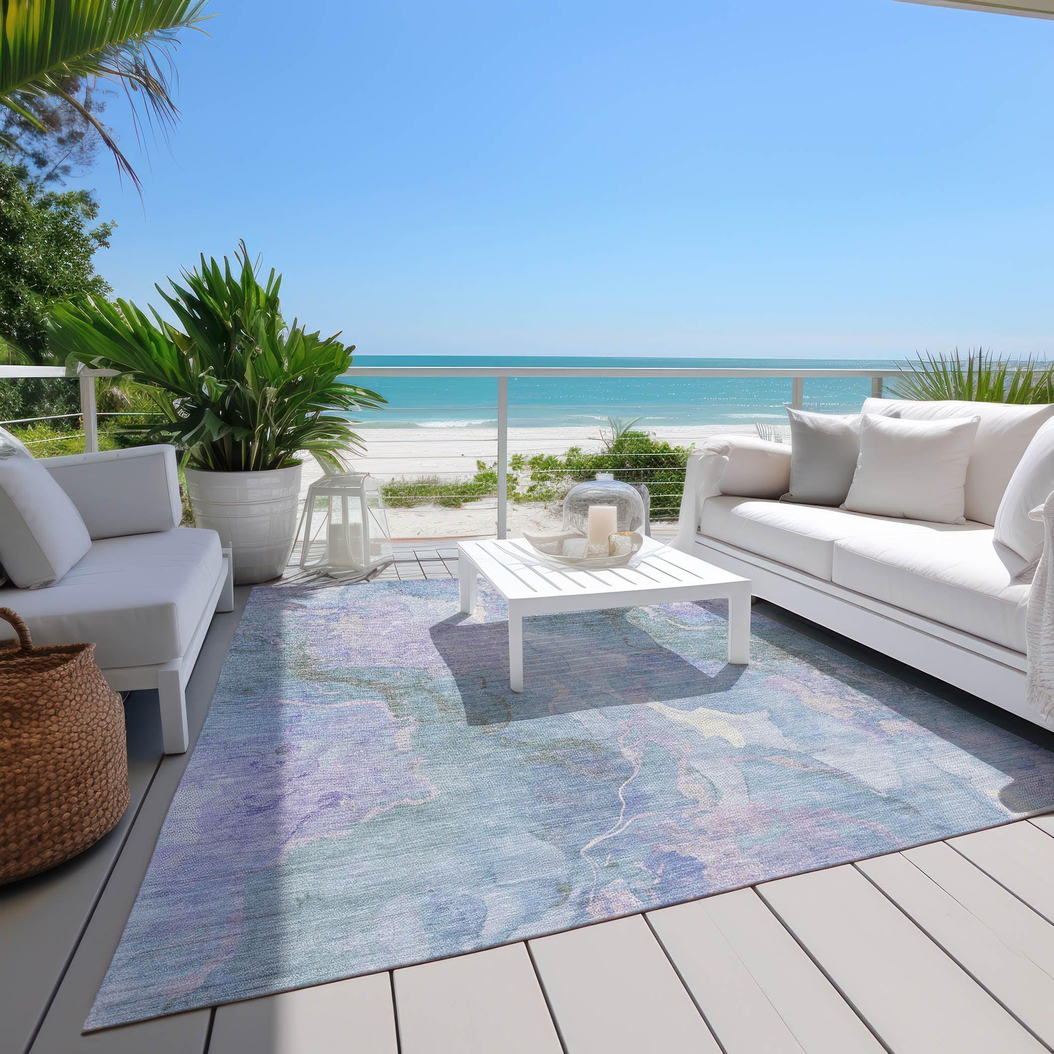 Addison Rugs Naelain Purple Washable Indoor-Outdoor Rug