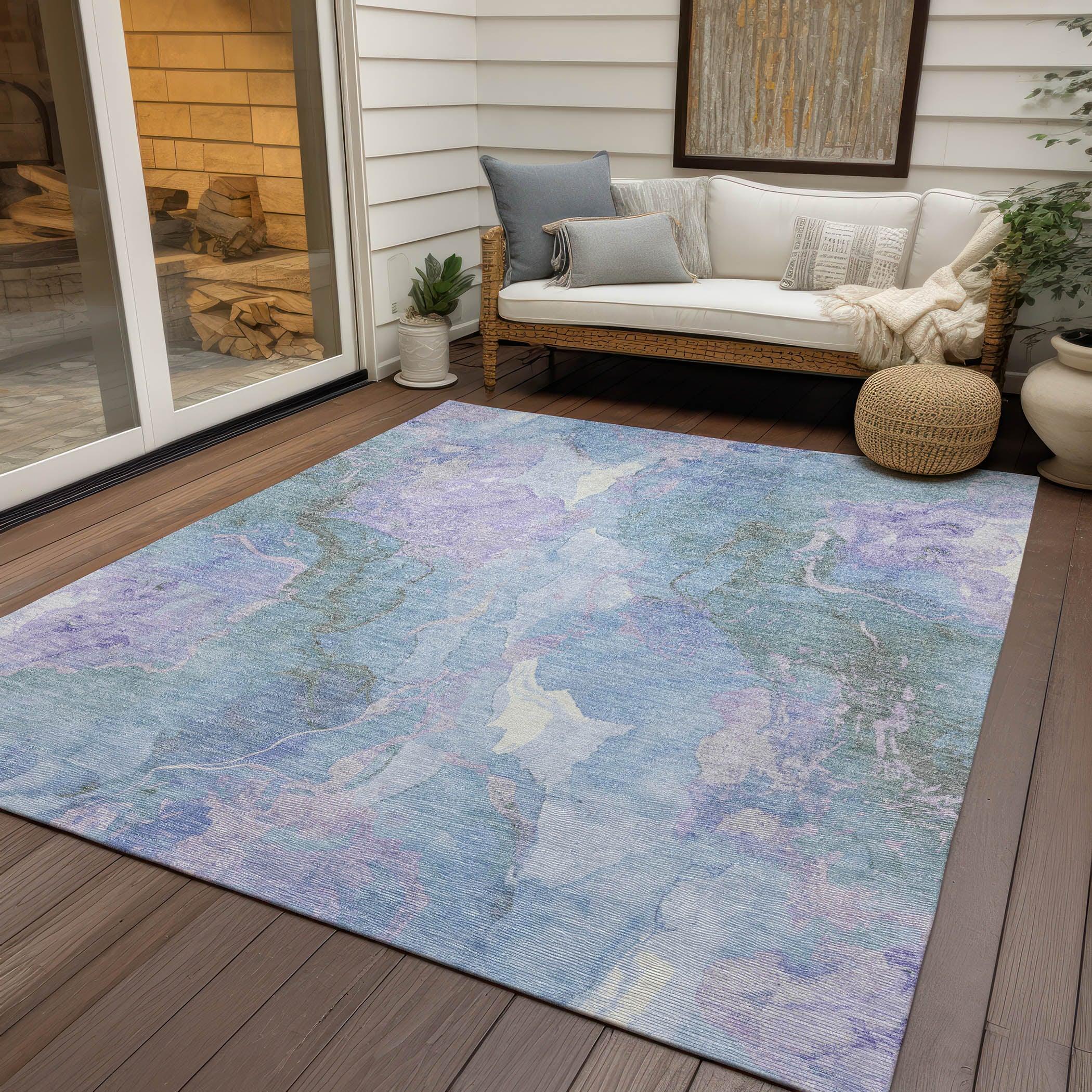 Addison Rugs Naelain Purple Washable Indoor-Outdoor Rug