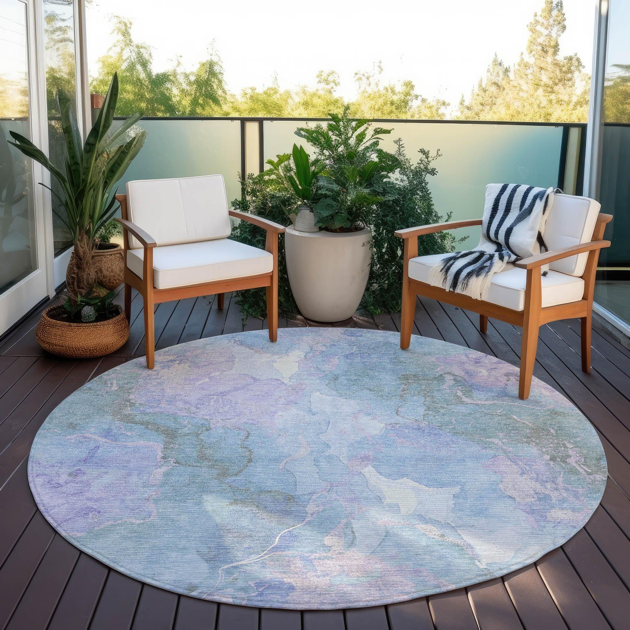 Addison Rugs Naelain Purple Washable Indoor-Outdoor Rug