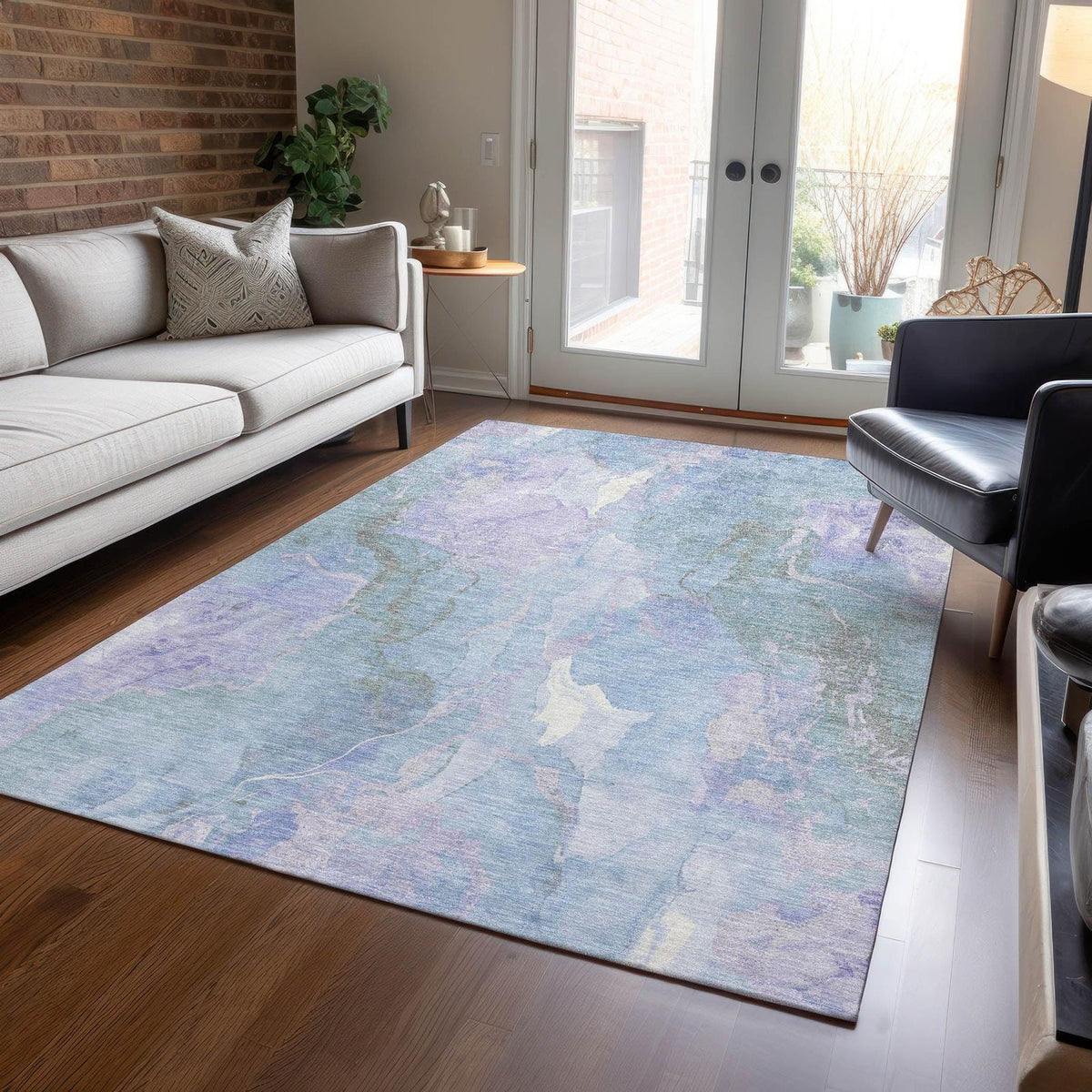 Addison Rugs Naelain Sky Washable Indoor-Outdoor Rug