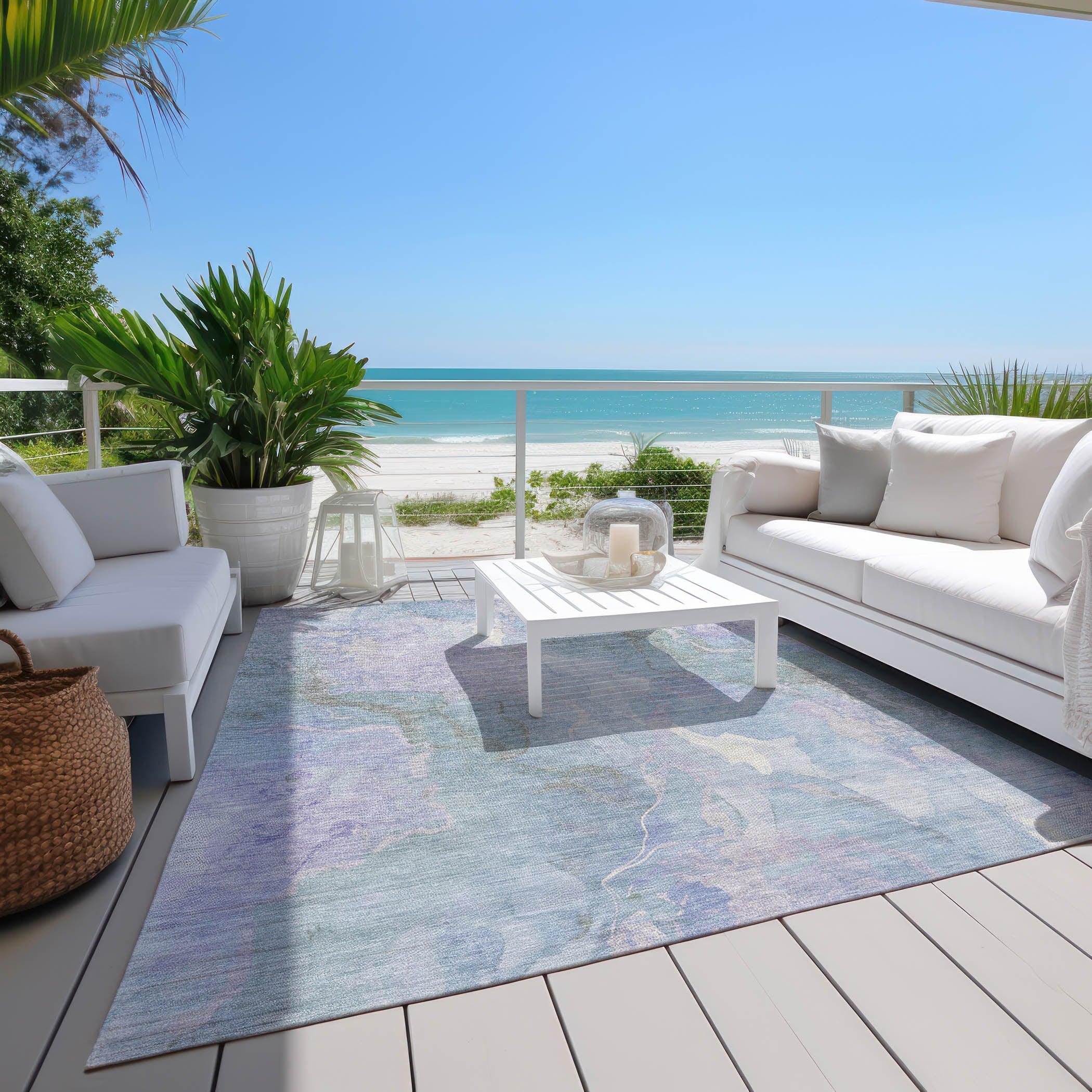 Addison Rugs Naelain Sky Washable Indoor-Outdoor Rug