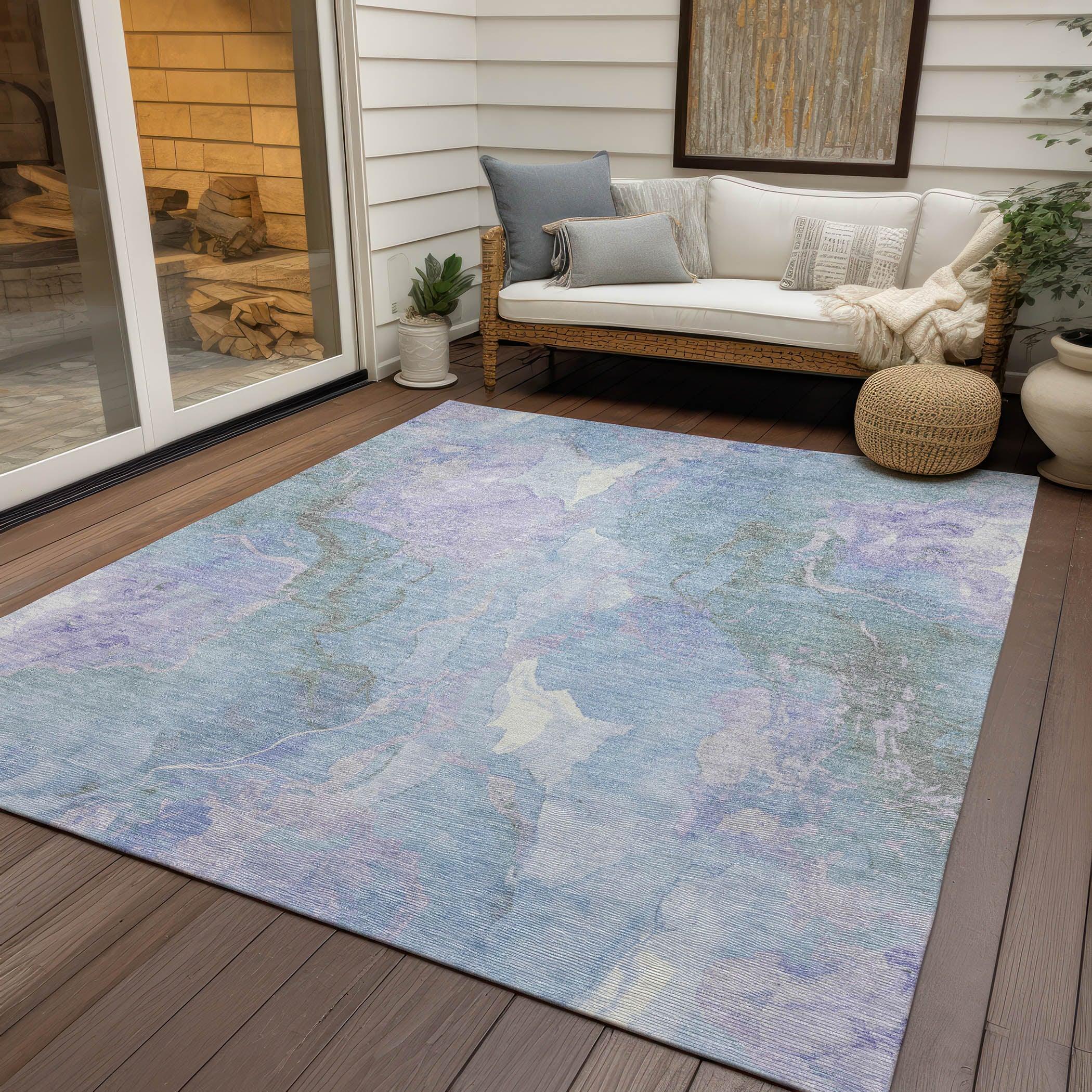 Addison Rugs Naelain Sky Washable Indoor-Outdoor Rug