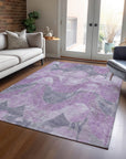 Addison Rugs Naelara Purple Washable Indoor-Outdoor Rug