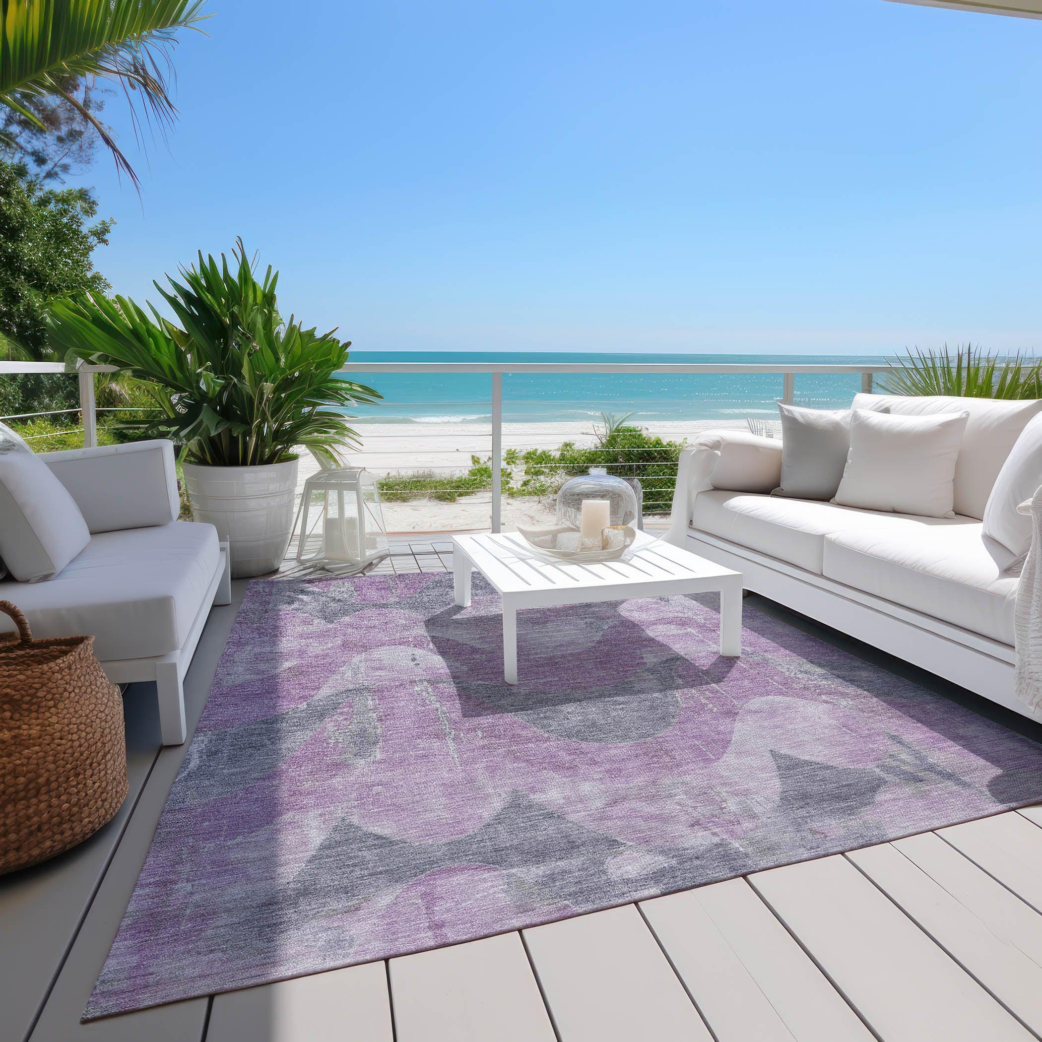 Addison Rugs Naelara Purple Washable Indoor-Outdoor Rug