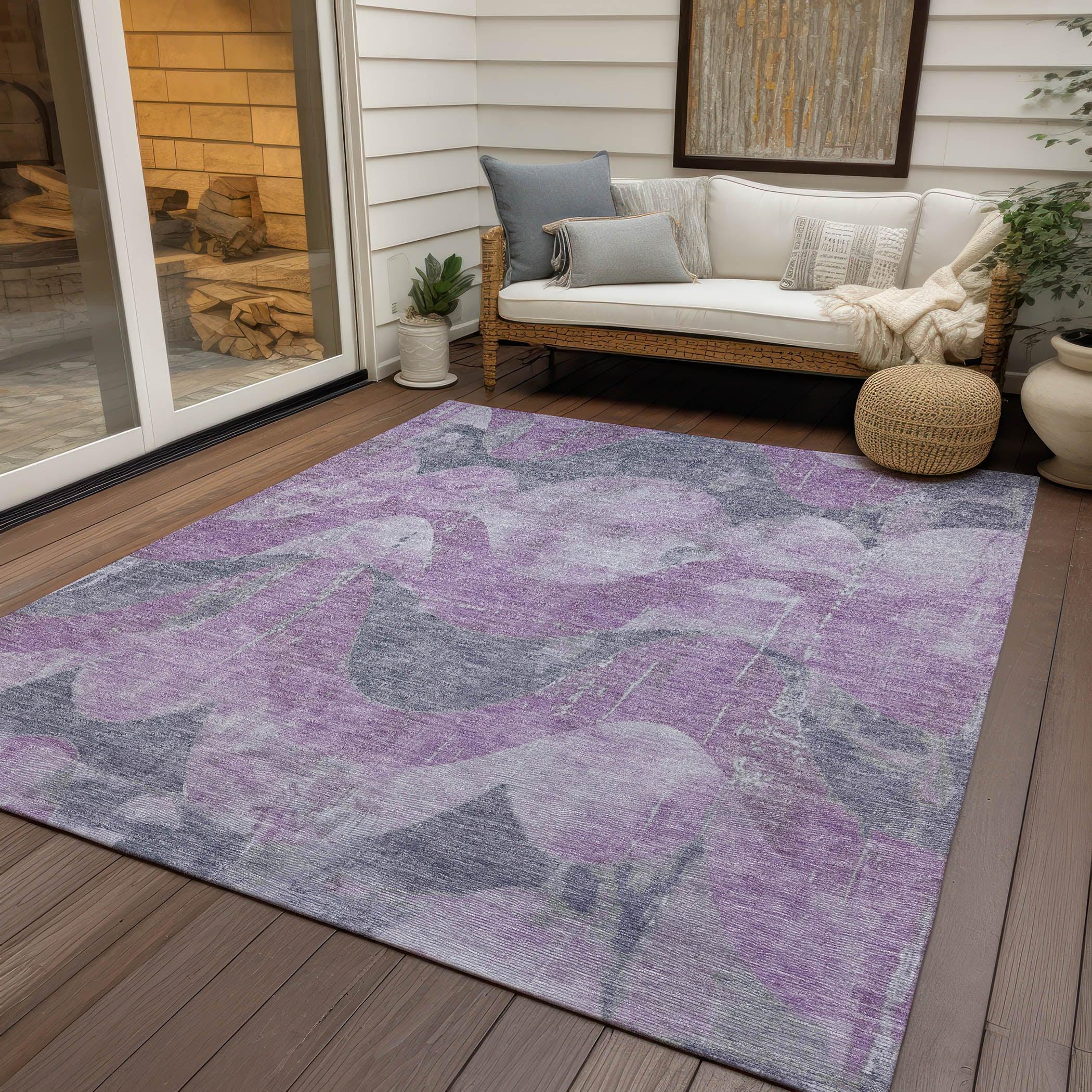 Addison Rugs Naelara Purple Washable Indoor-Outdoor Rug