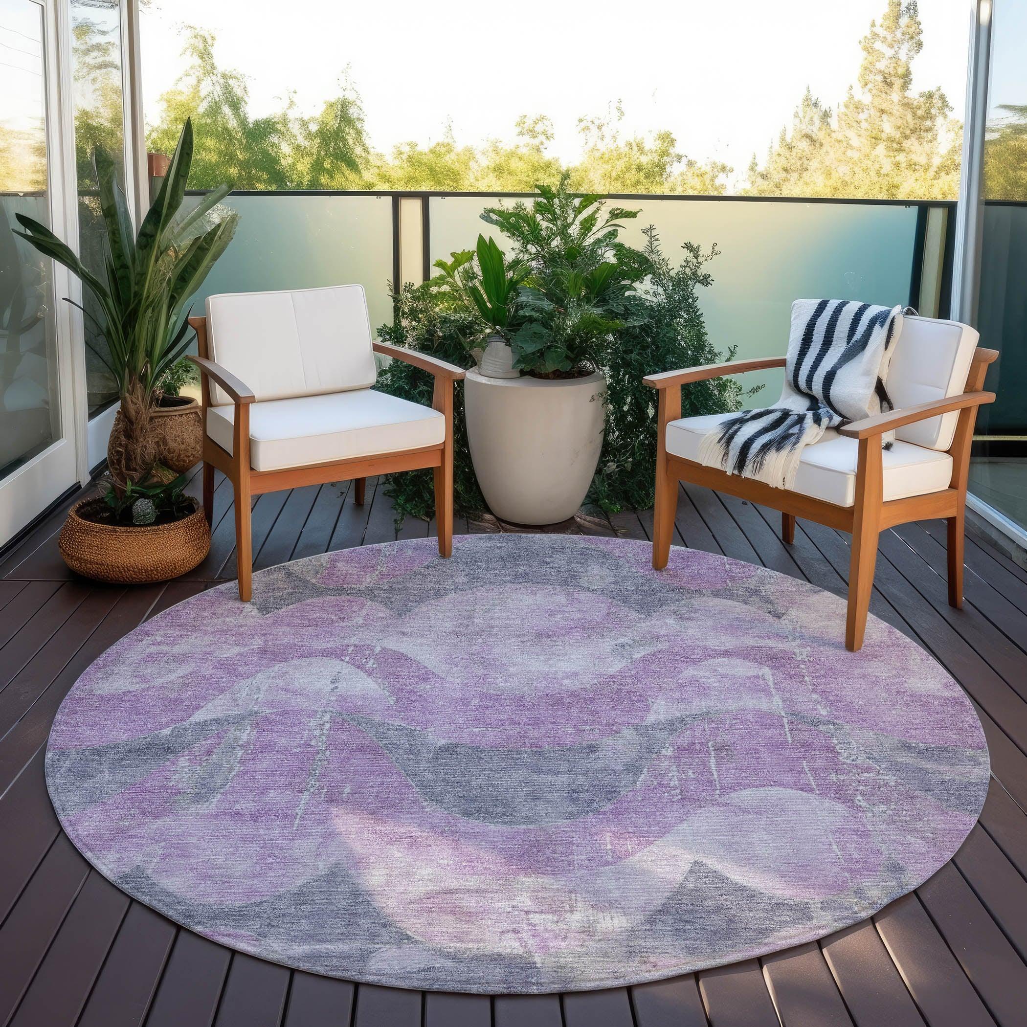 Addison Rugs Naelara Purple Washable Indoor-Outdoor Rug