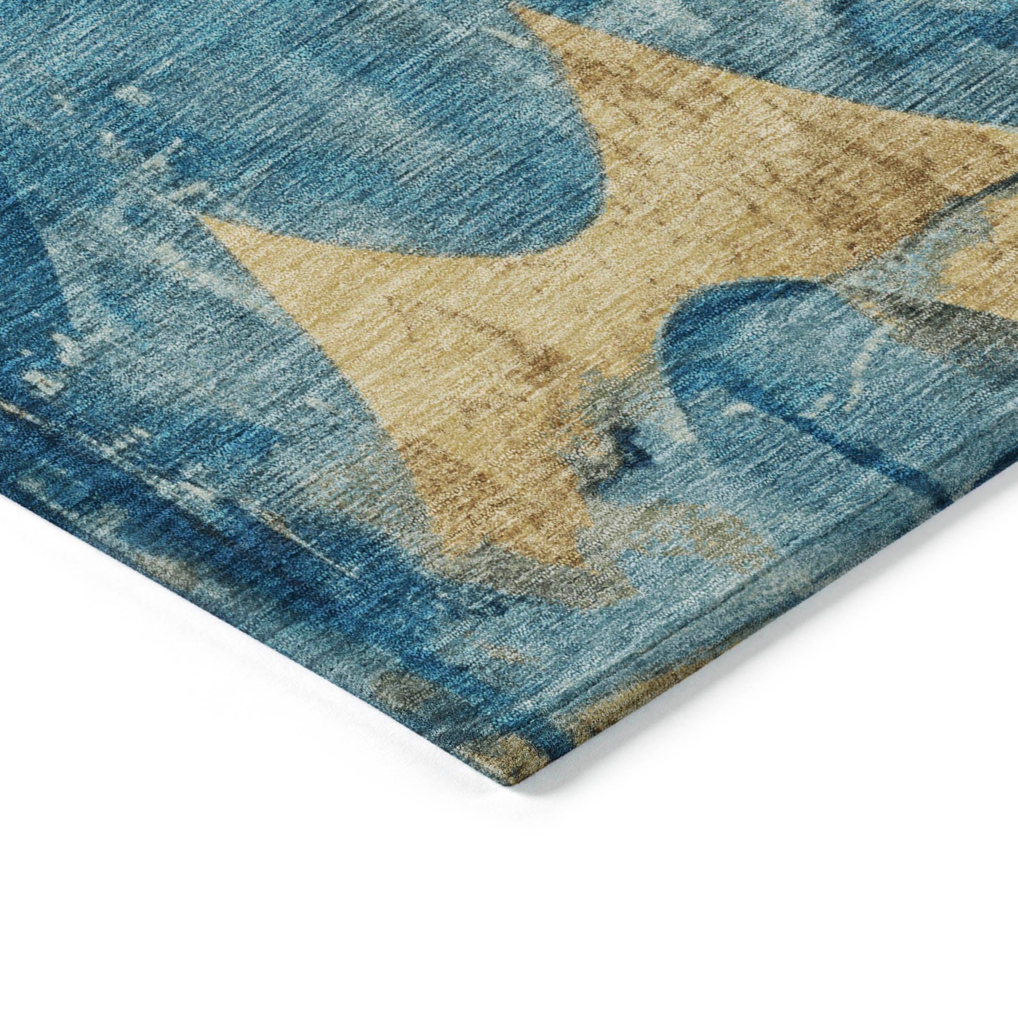 Addison Rugs Naelara Teal Washable Indoor-Outdoor Rug