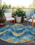 Addison Rugs Naelara Teal Washable Indoor-Outdoor Rug