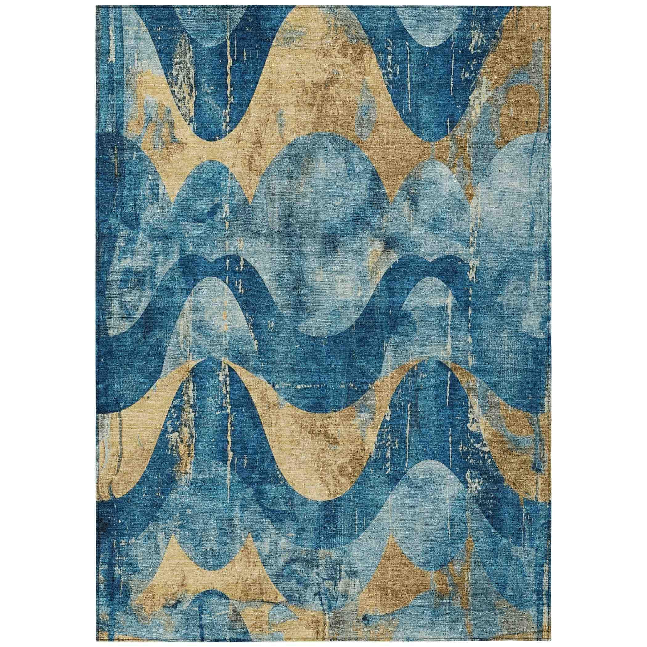 Addison Rugs Naelara Teal Washable Indoor-Outdoor Rug