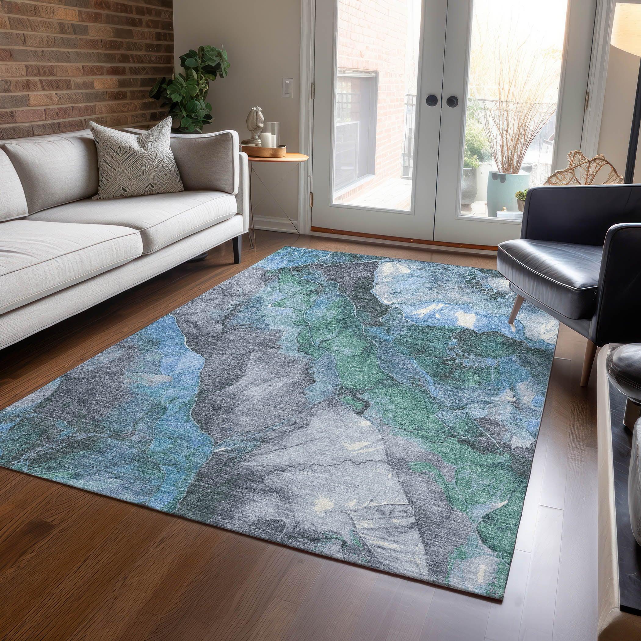 Addison Rugs Naelien Blue Washable Indoor-Outdoor Rug