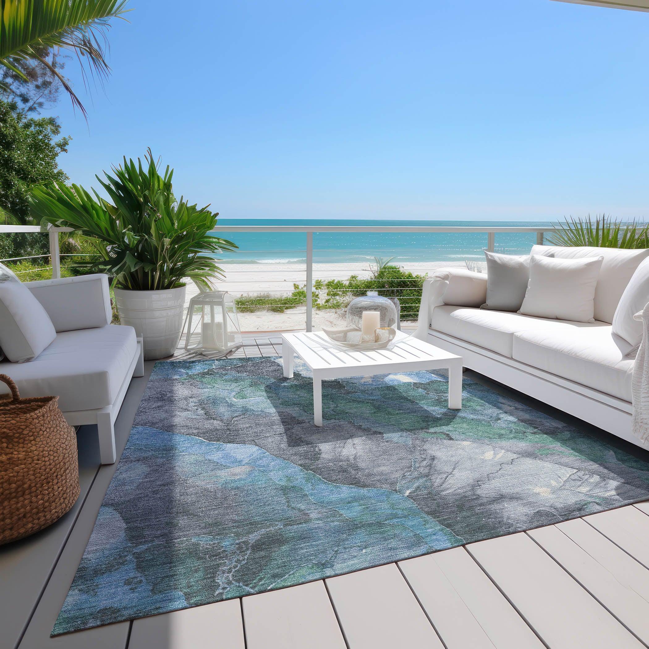 Addison Rugs Naelien Blue Washable Indoor-Outdoor Rug