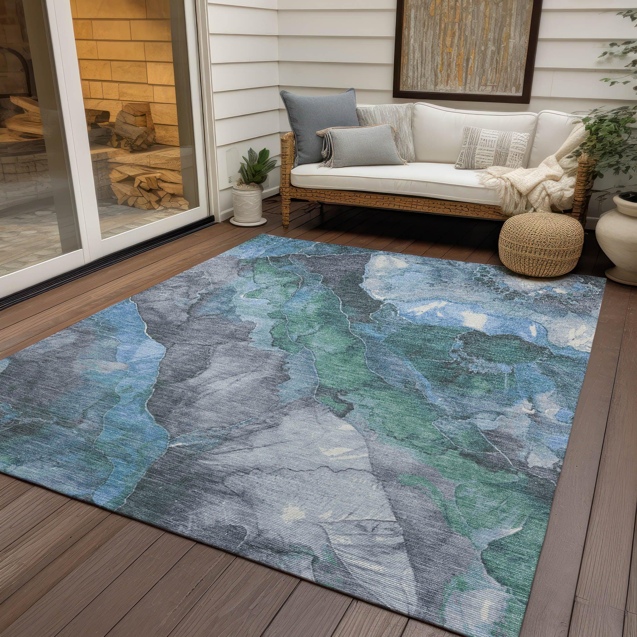 Addison Rugs Naelien Blue Washable Indoor-Outdoor Rug