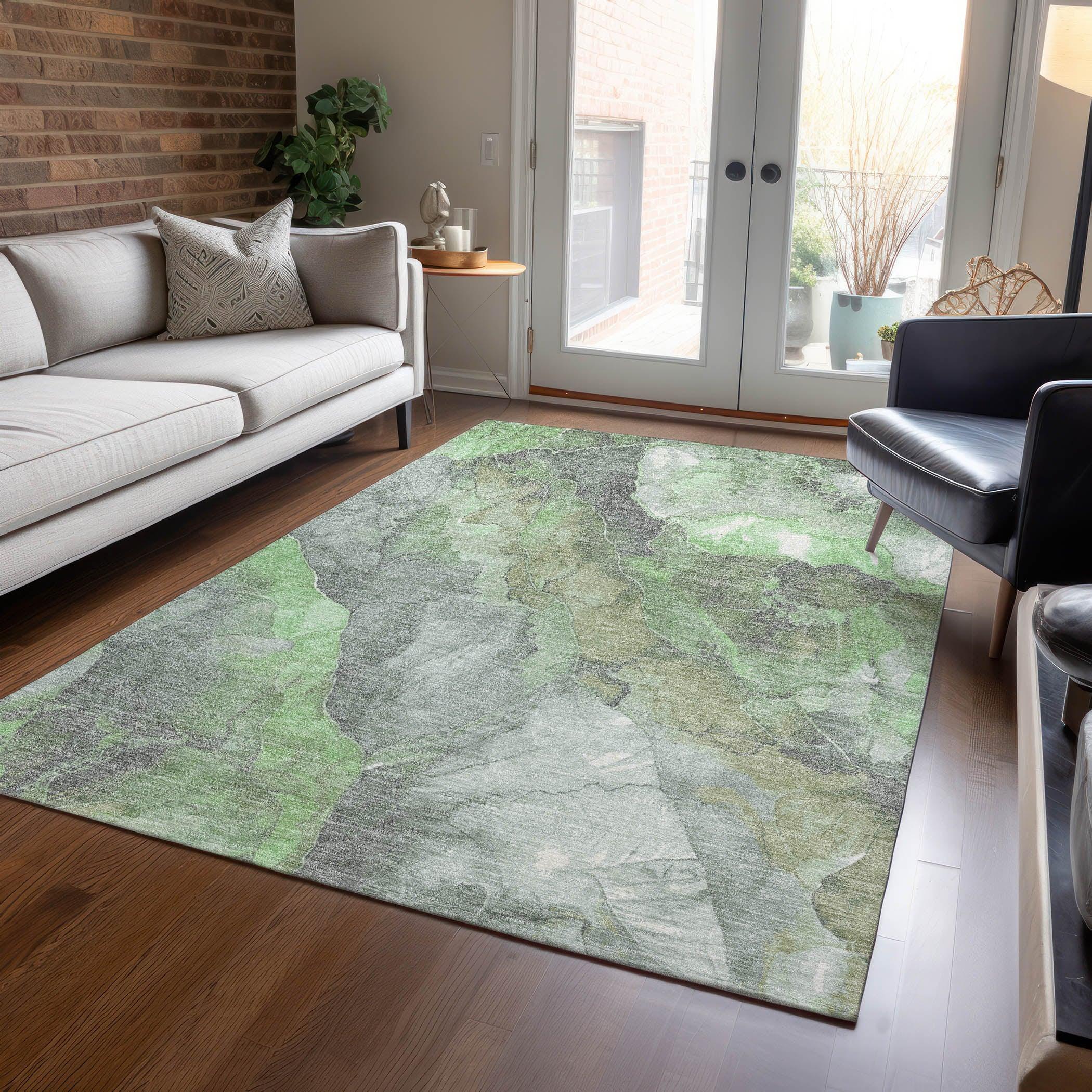 Addison Rugs Naelien Green Washable Indoor-Outdoor Rug