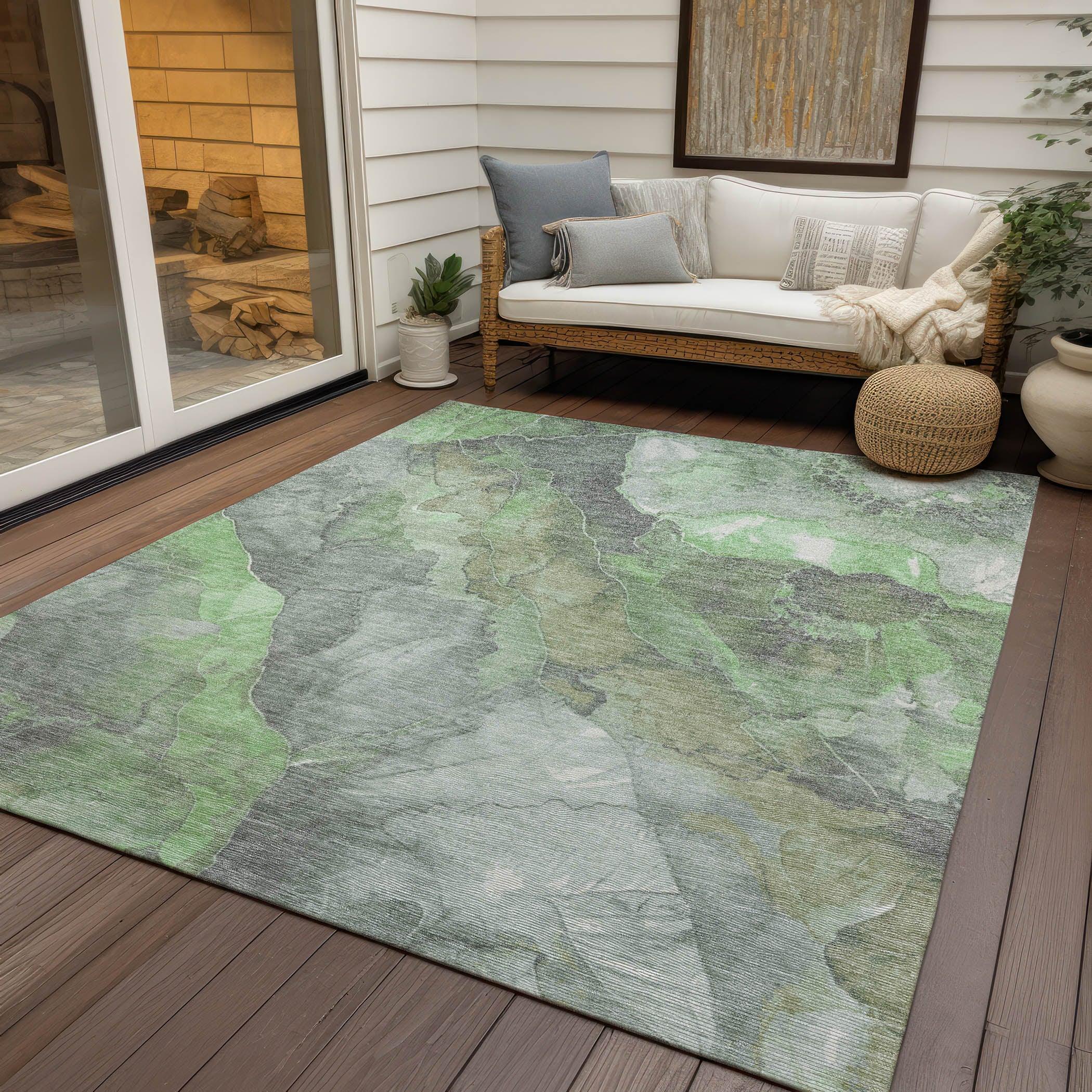 Addison Rugs Naelien Green Washable Indoor-Outdoor Rug