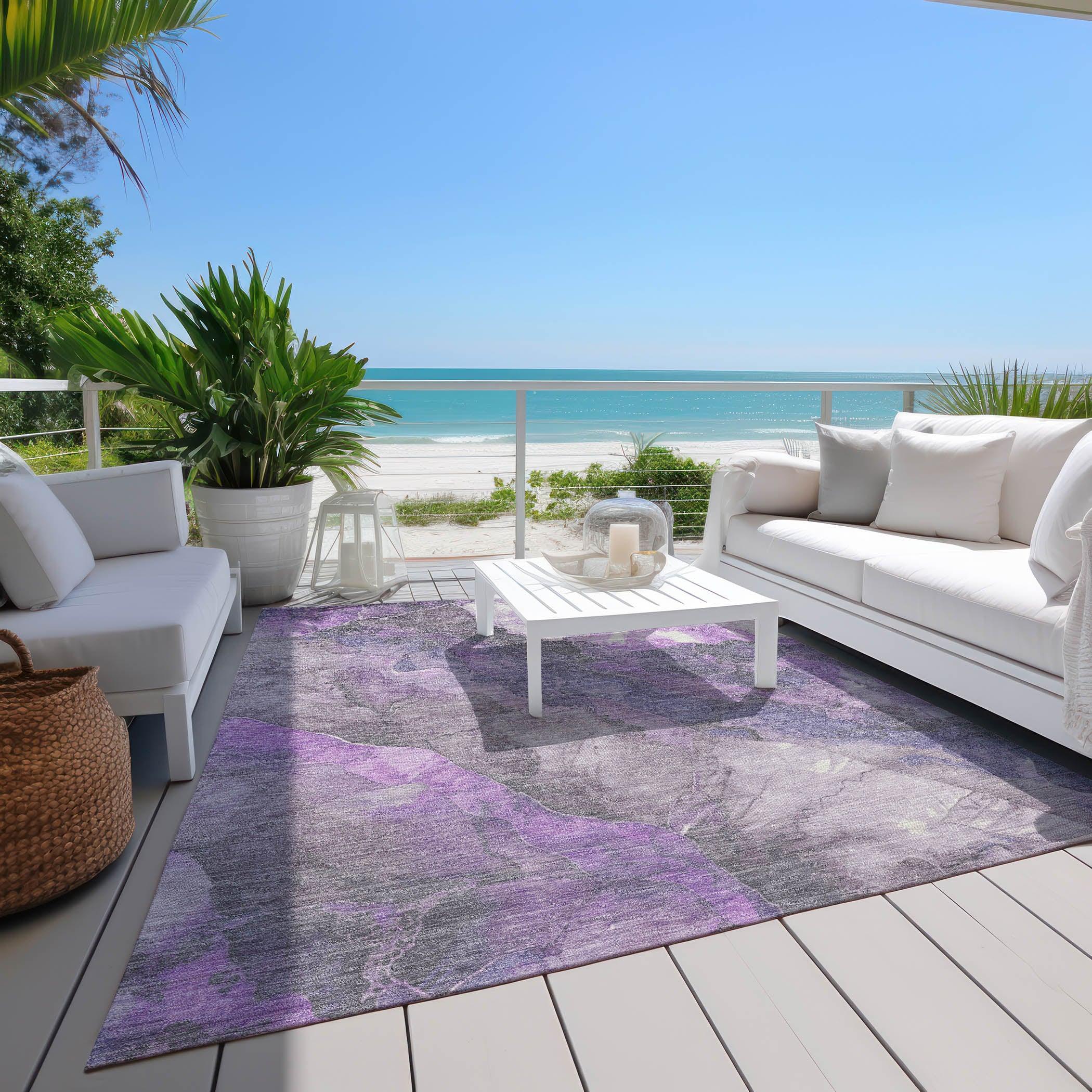 Addison Rugs Naelien Purple Washable Indoor-Outdoor Rug