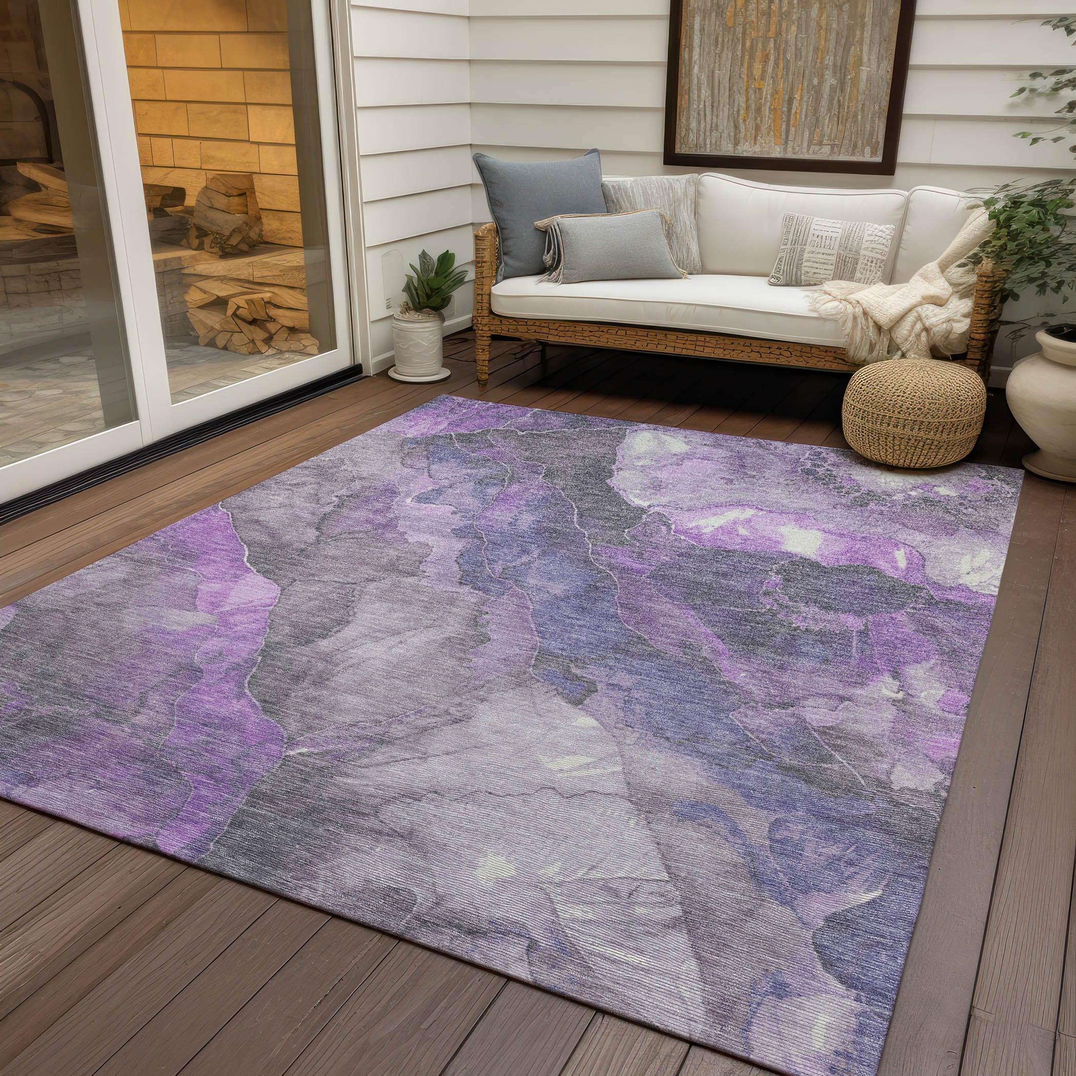 Addison Rugs Naelien Purple Washable Indoor-Outdoor Rug