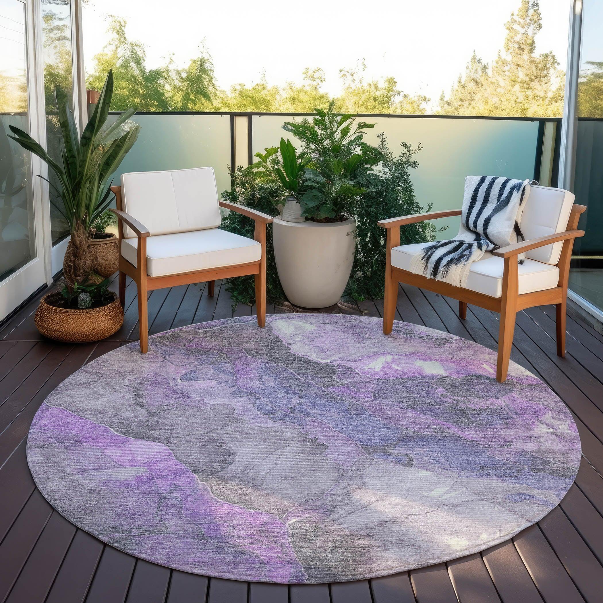 Addison Rugs Naelien Purple Washable Indoor-Outdoor Rug