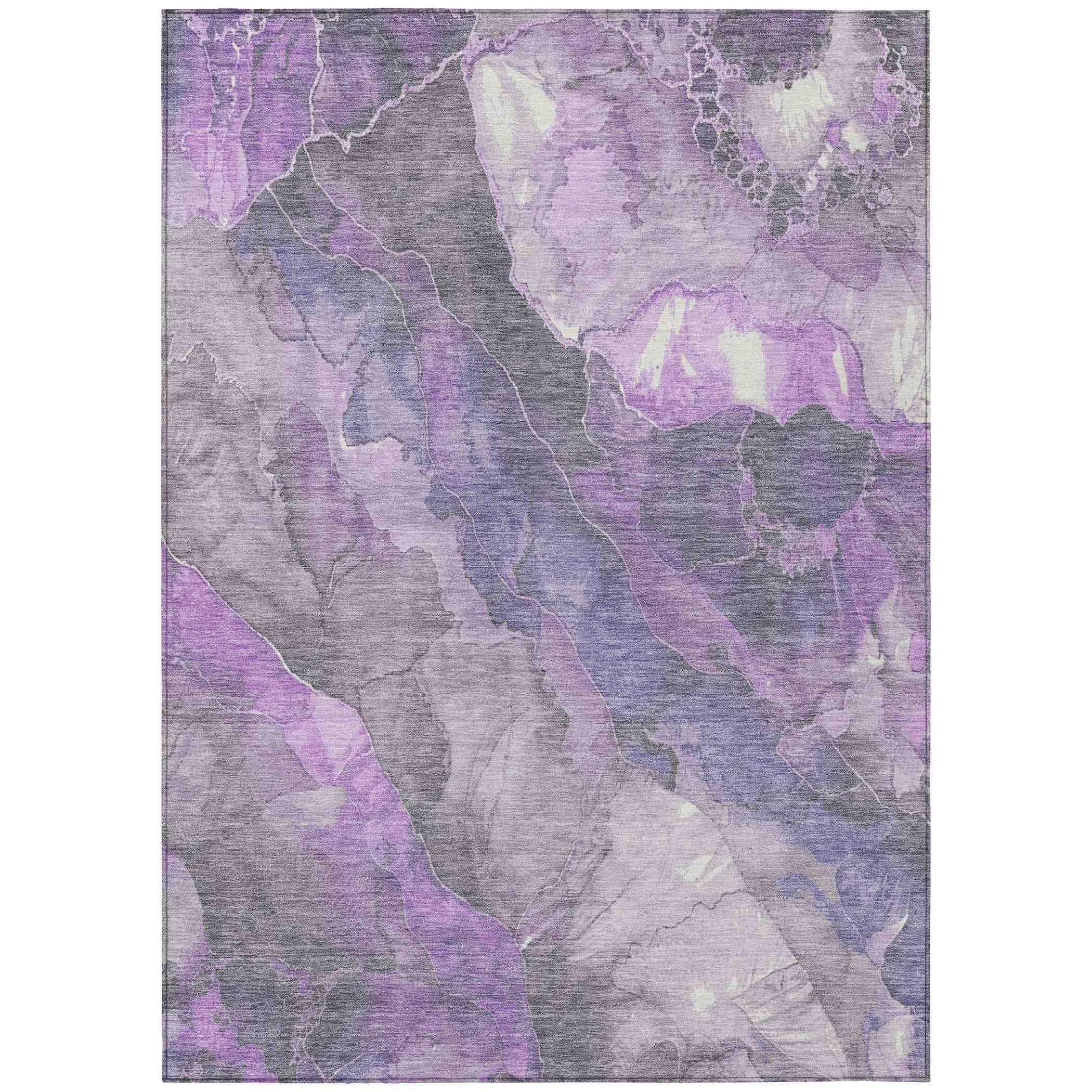 Addison Rugs Naelien Purple Washable Indoor-Outdoor Rug