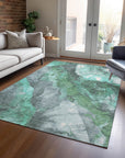 Addison Rugs Naelien Teal Washable Indoor-Outdoor Rug