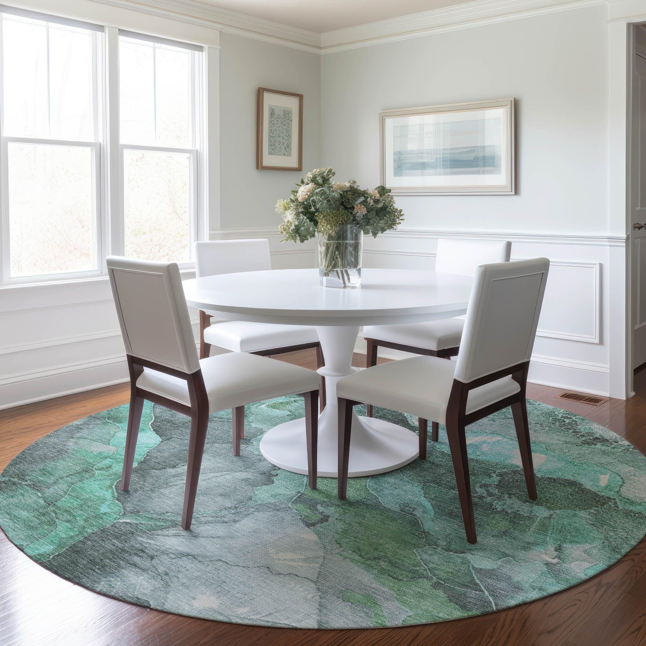Addison Rugs Naelien Teal Washable Indoor-Outdoor Rug