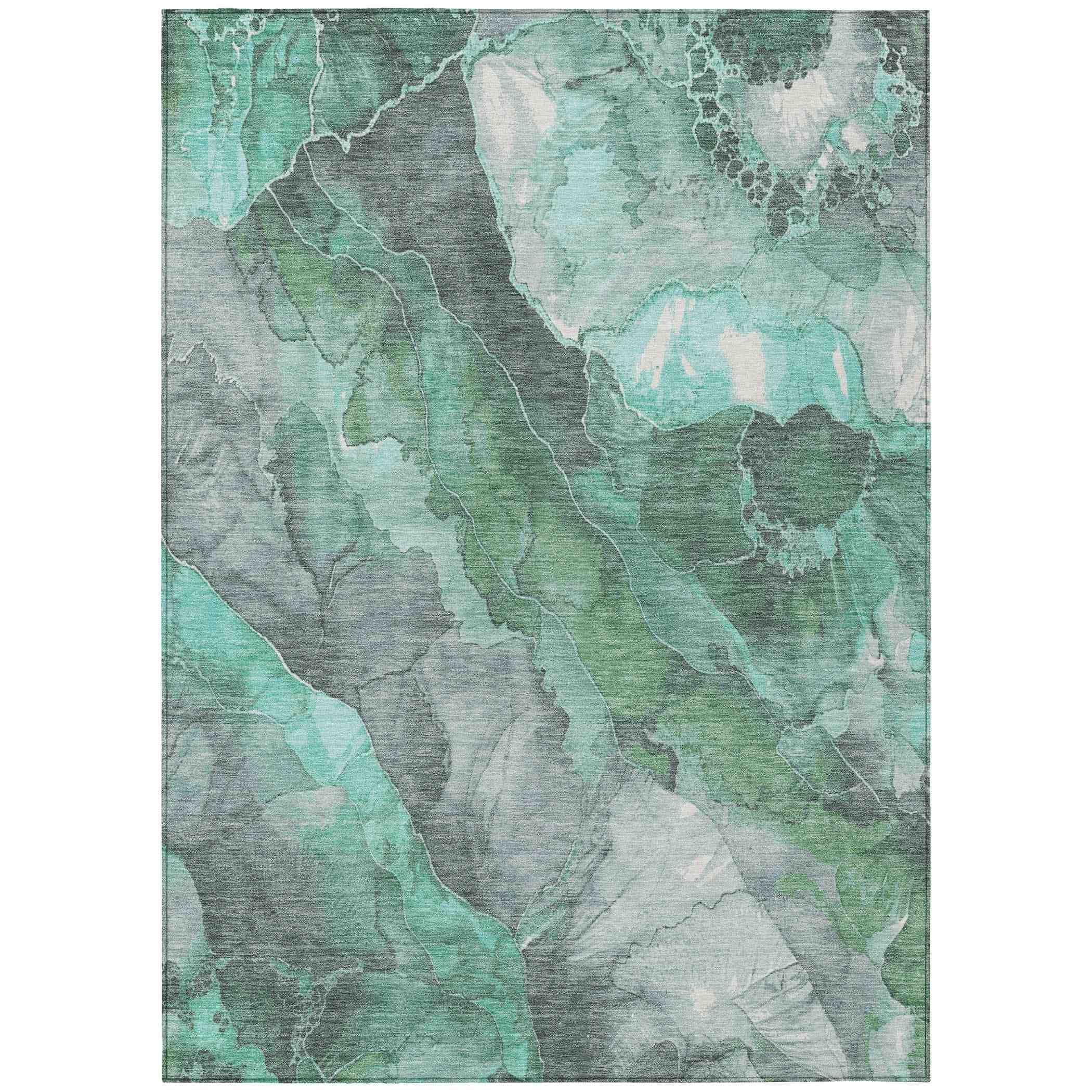Addison Rugs Naelien Teal Washable Indoor-Outdoor Rug