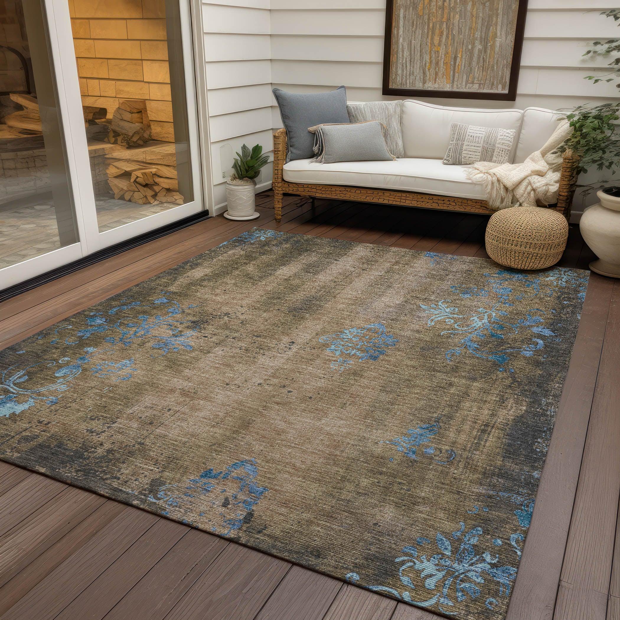 Addison Rugs Naelion Brown Washable Indoor-Outdoor Rug