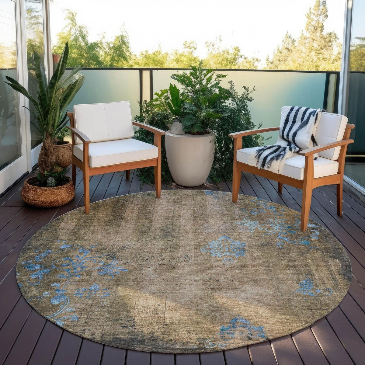 Addison Rugs Naelion Brown Washable Indoor-Outdoor Rug