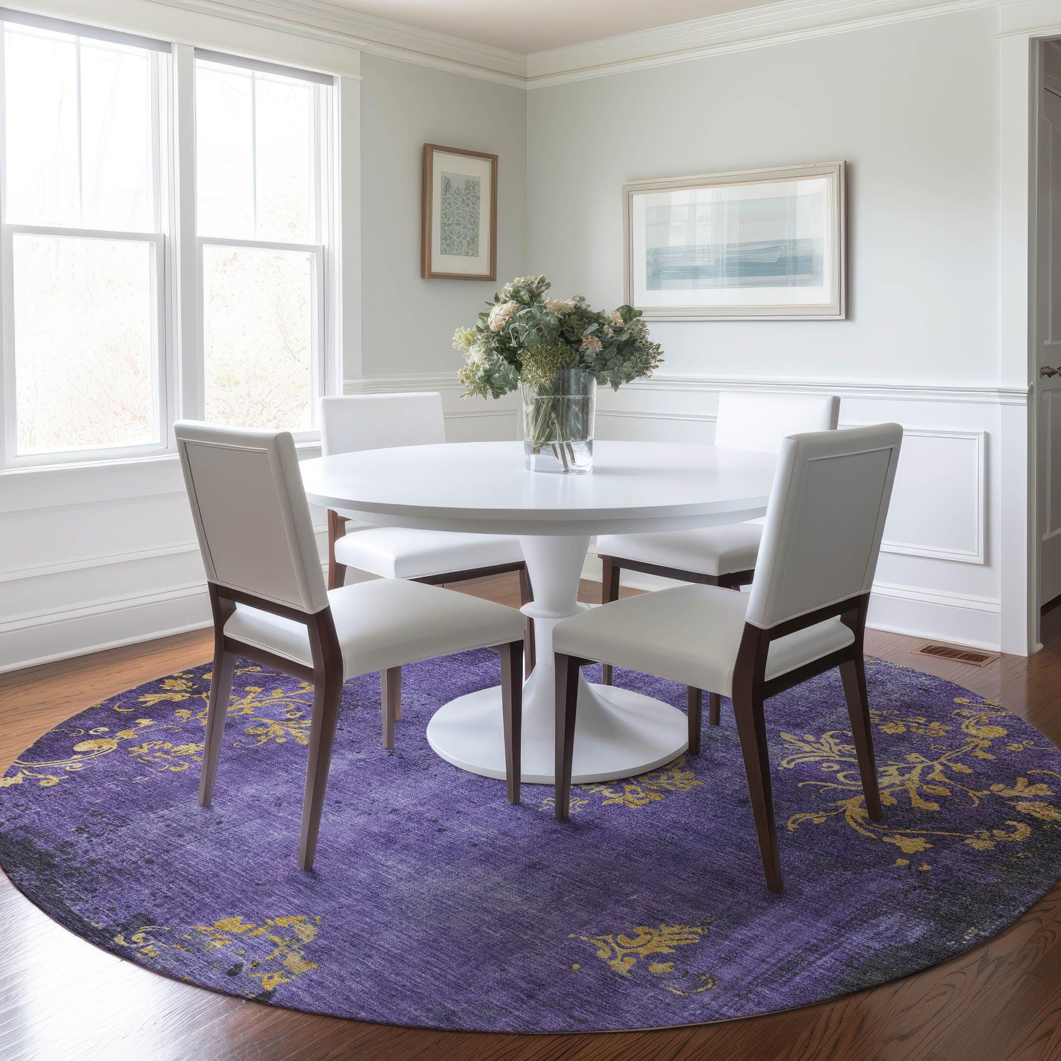 Addison Rugs Naelion Purple Washable Indoor-Outdoor Rug