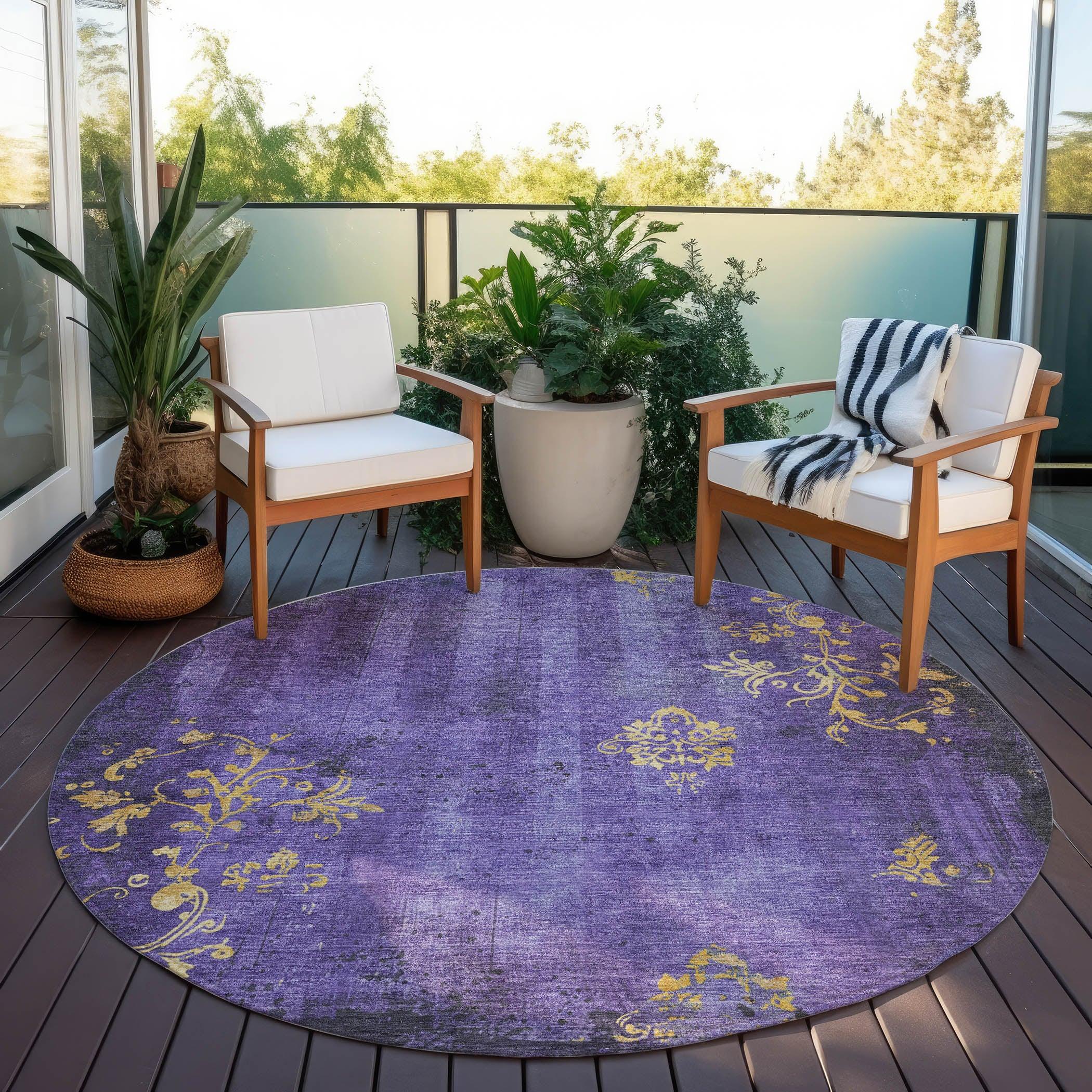 Addison Rugs Naelion Purple Washable Indoor-Outdoor Rug