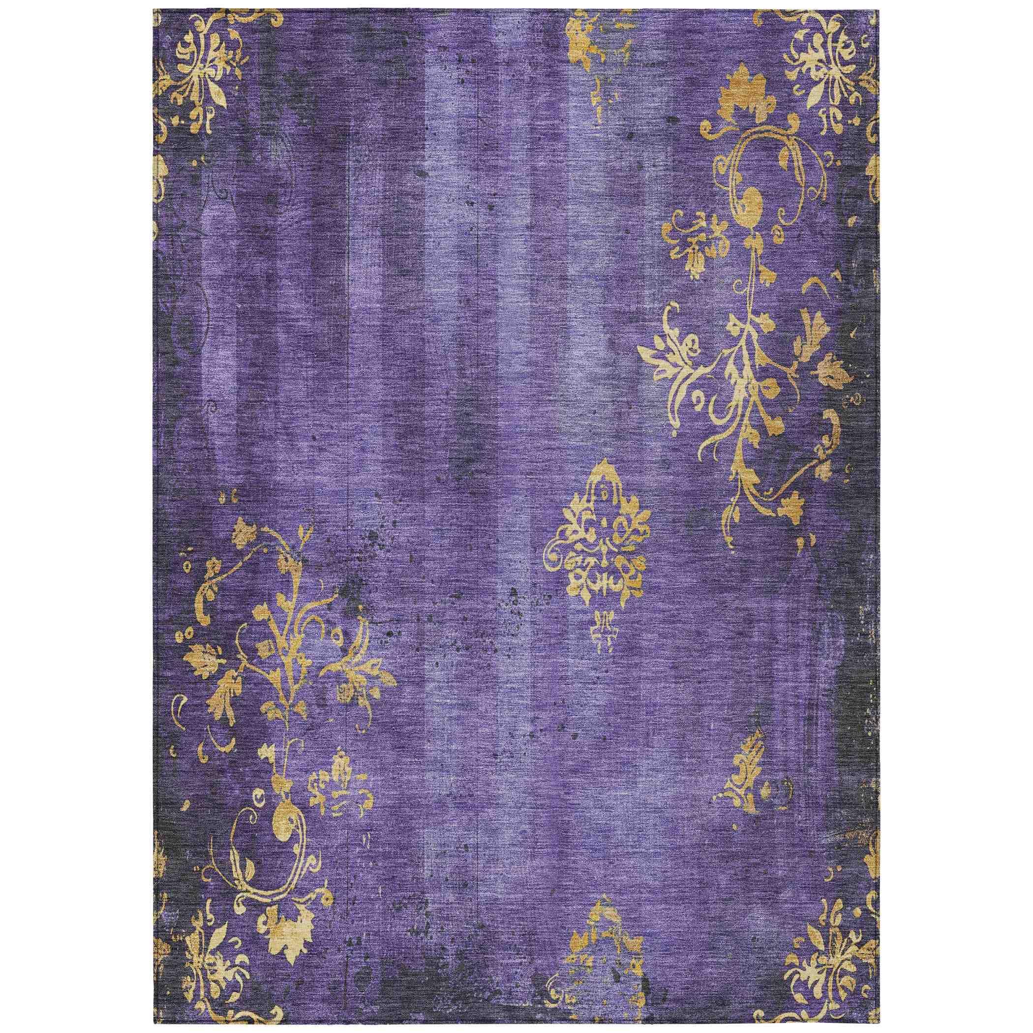 Addison Rugs Naelion Purple Washable Indoor-Outdoor Rug