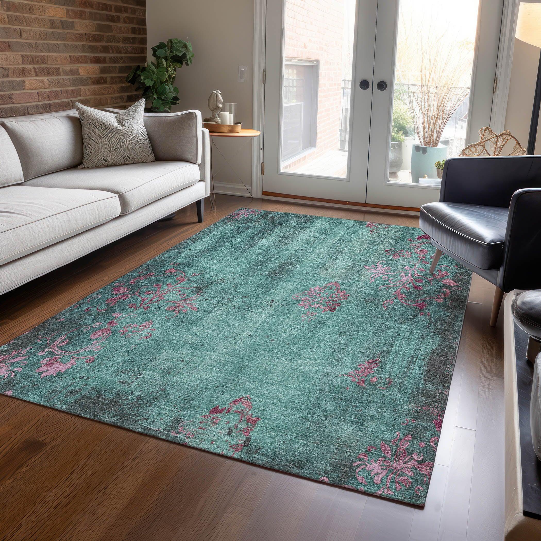 Addison Rugs Naelion Seafoam Washable Indoor-Outdoor Rug