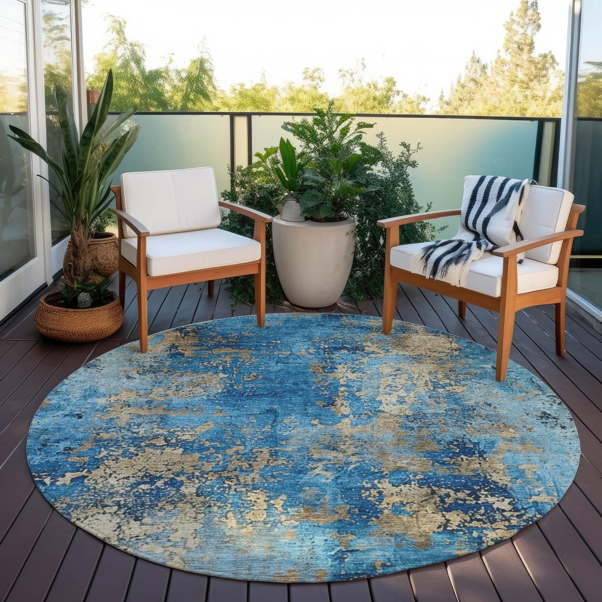 Addison Rugs Naelira Blue Washable Indoor-Outdoor Rug