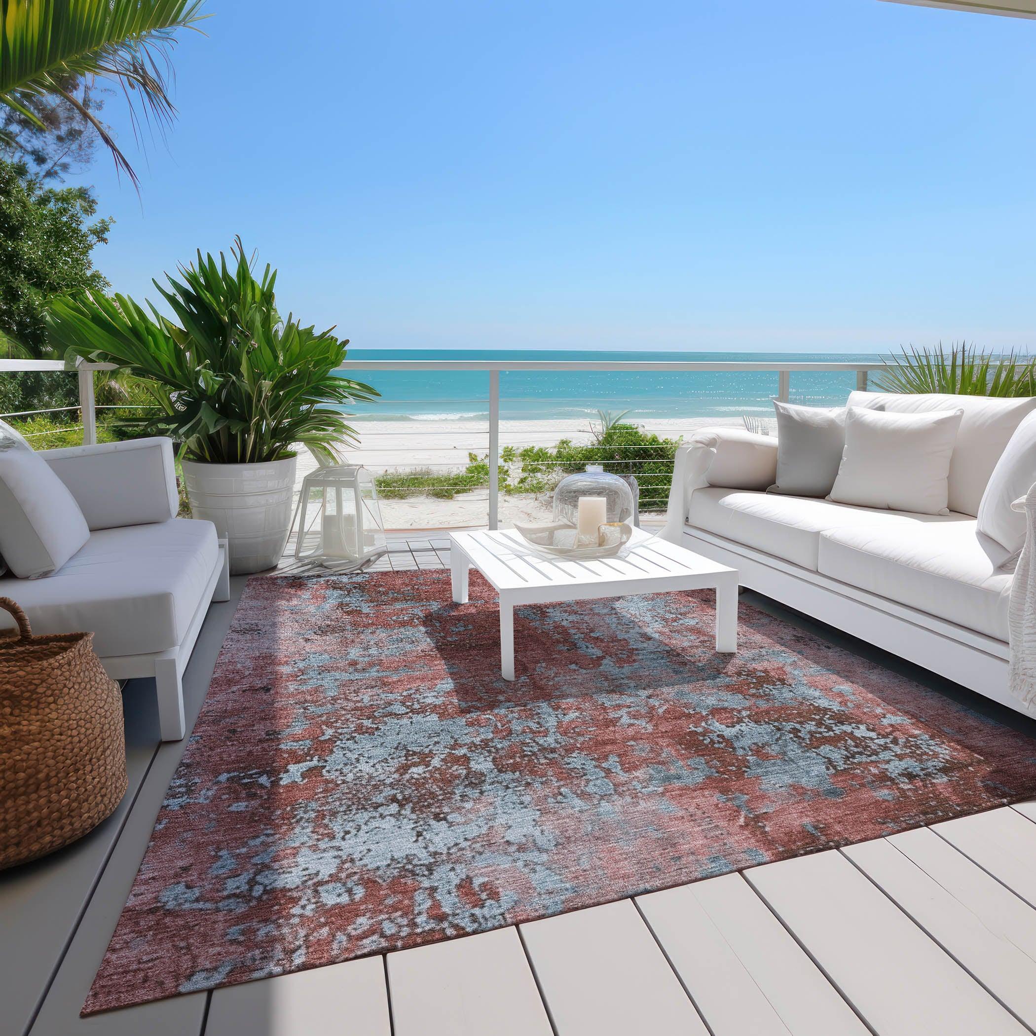 Addison Rugs Naelira Coral Washable Indoor-Outdoor Rug