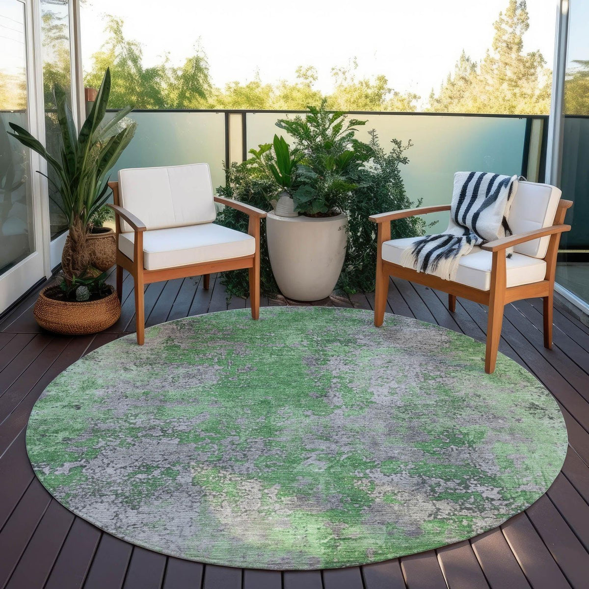 Addison Rugs Naelira Green Washable Indoor-Outdoor Rug