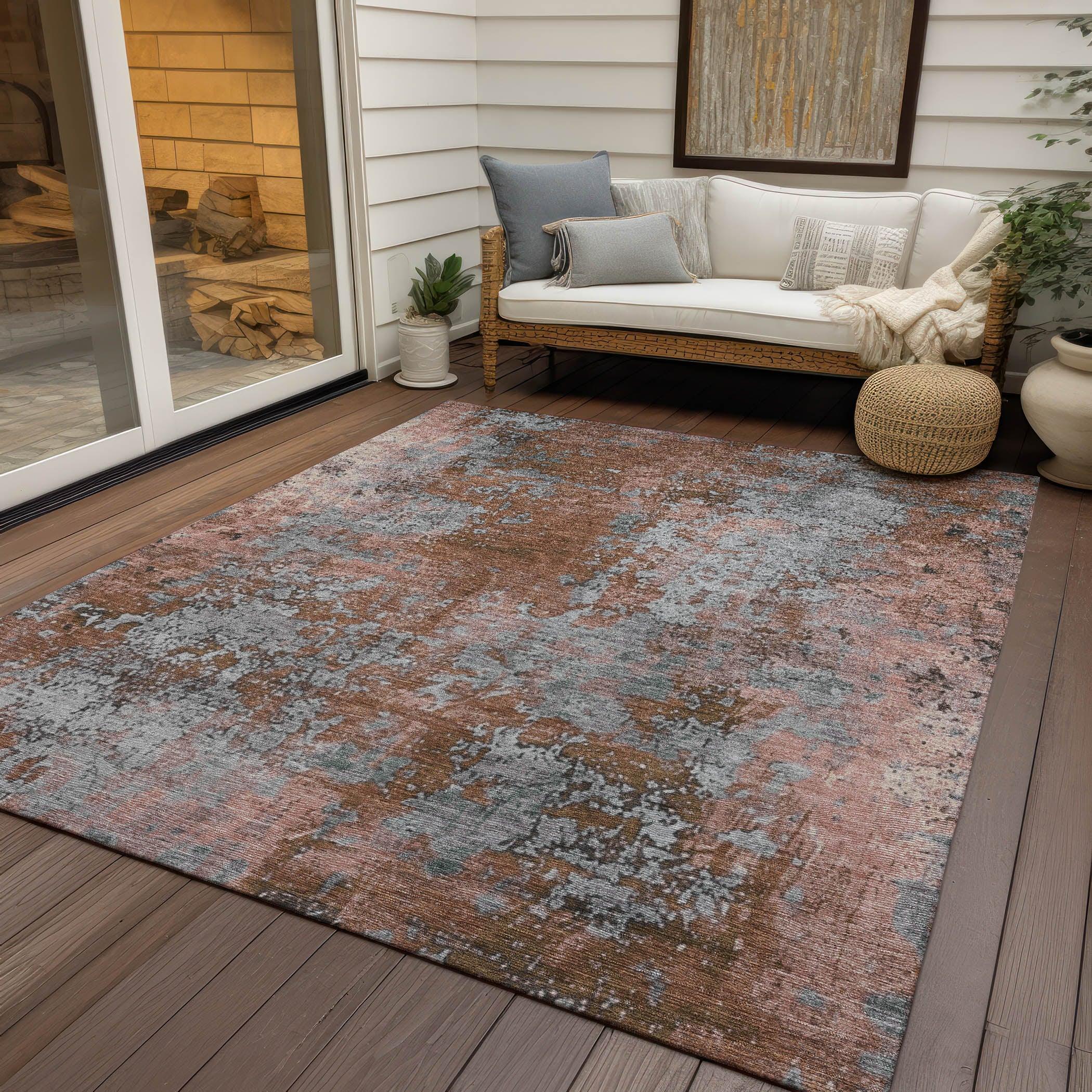 Addison Rugs Naelira Orange Washable Indoor-Outdoor Rug