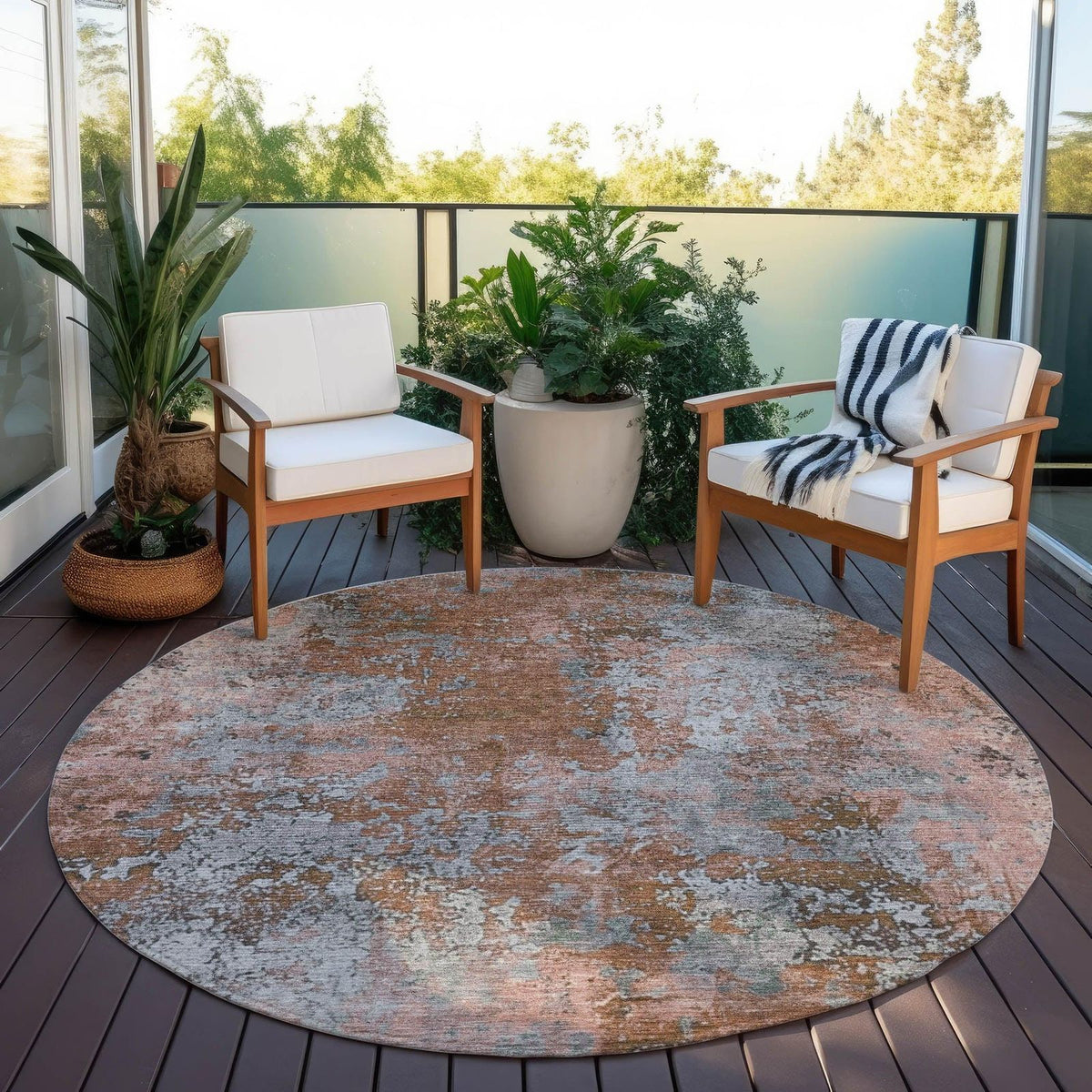 Addison Rugs Naelira Orange Washable Indoor-Outdoor Rug