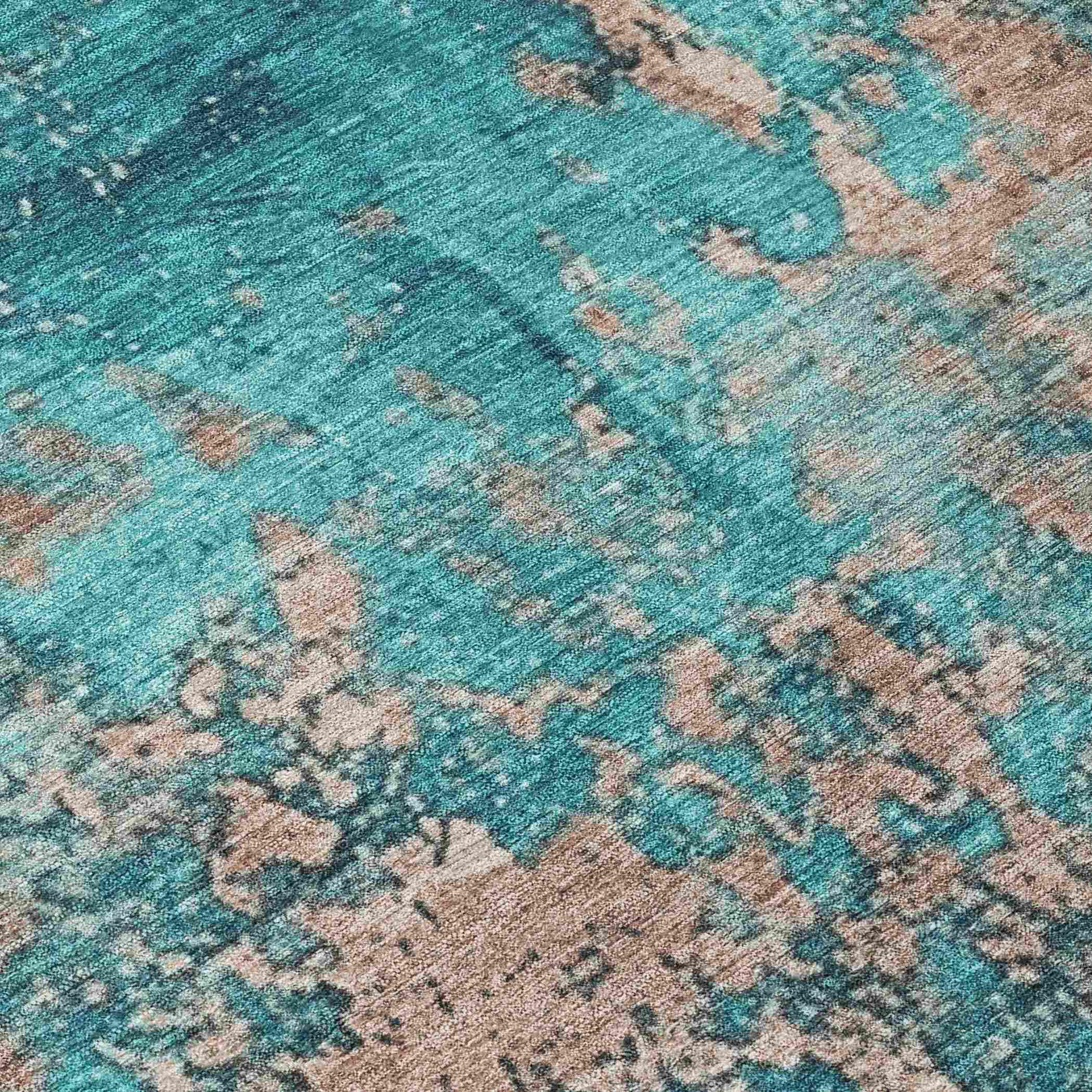 Addison Rugs Naelira Teal Washable Indoor-Outdoor Rug