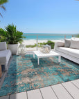 Addison Rugs Naelira Teal Washable Indoor-Outdoor Rug