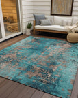 Addison Rugs Naelira Teal Washable Indoor-Outdoor Rug