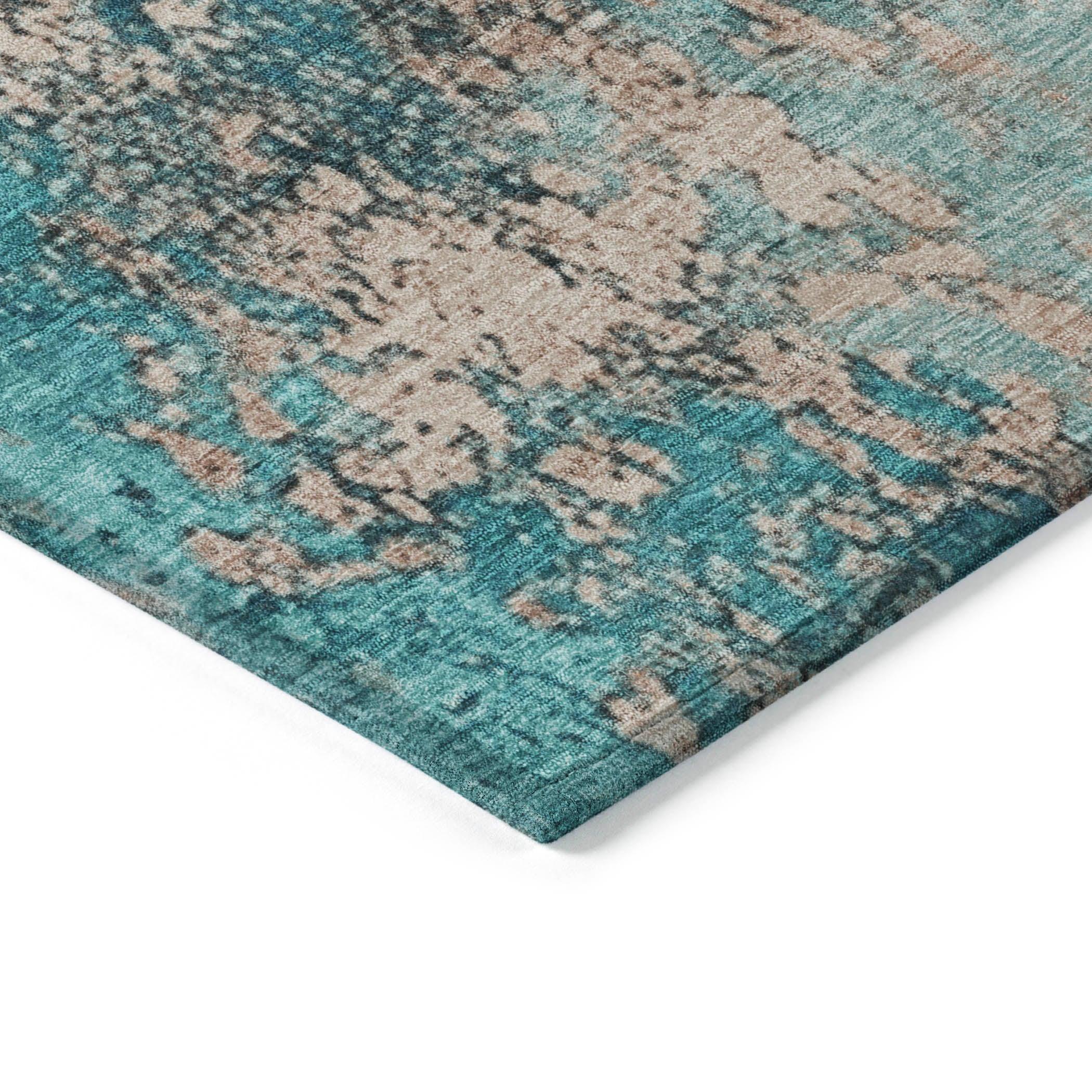 Addison Rugs Naelira Teal Washable Indoor-Outdoor Rug