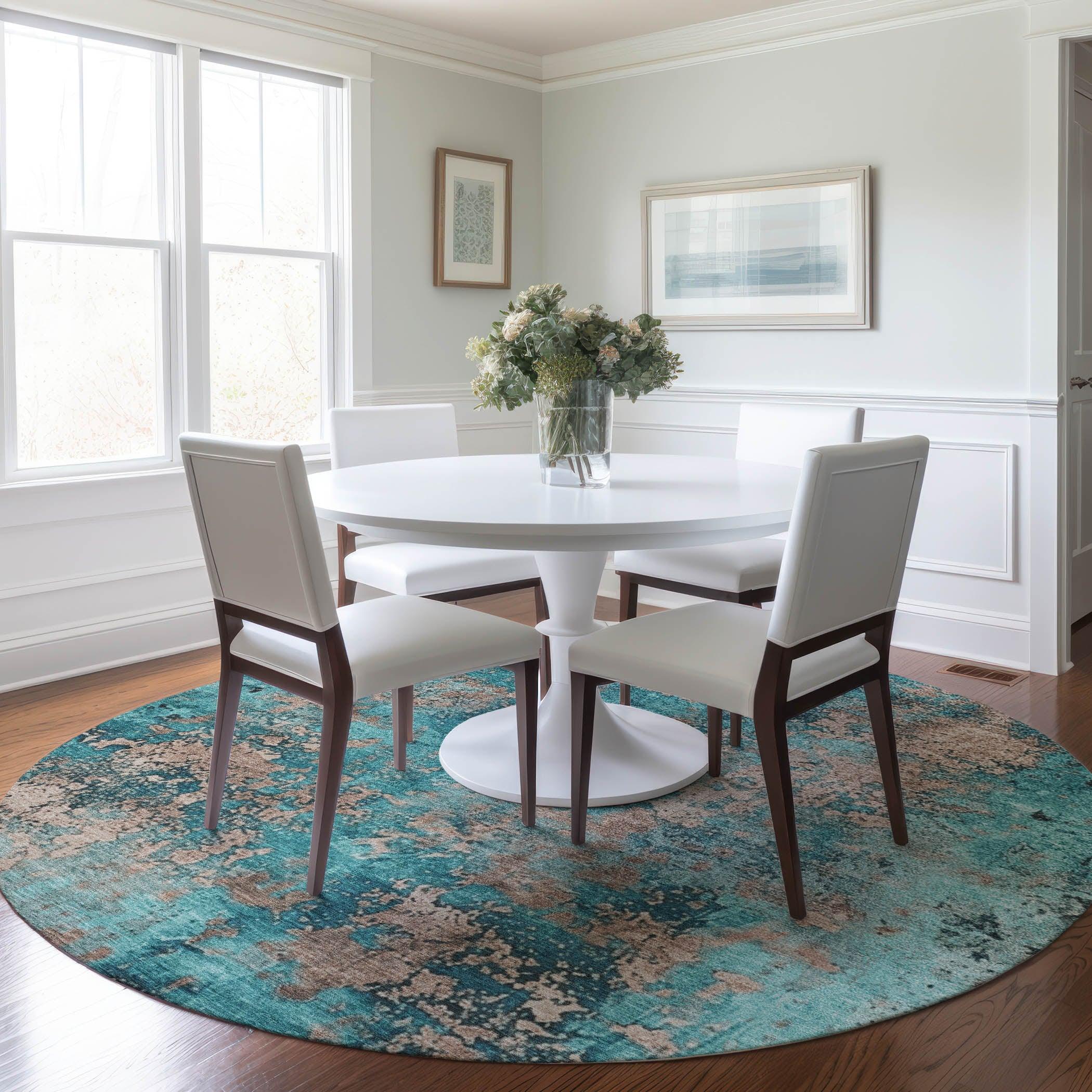 Addison Rugs Naelira Teal Washable Indoor-Outdoor Rug