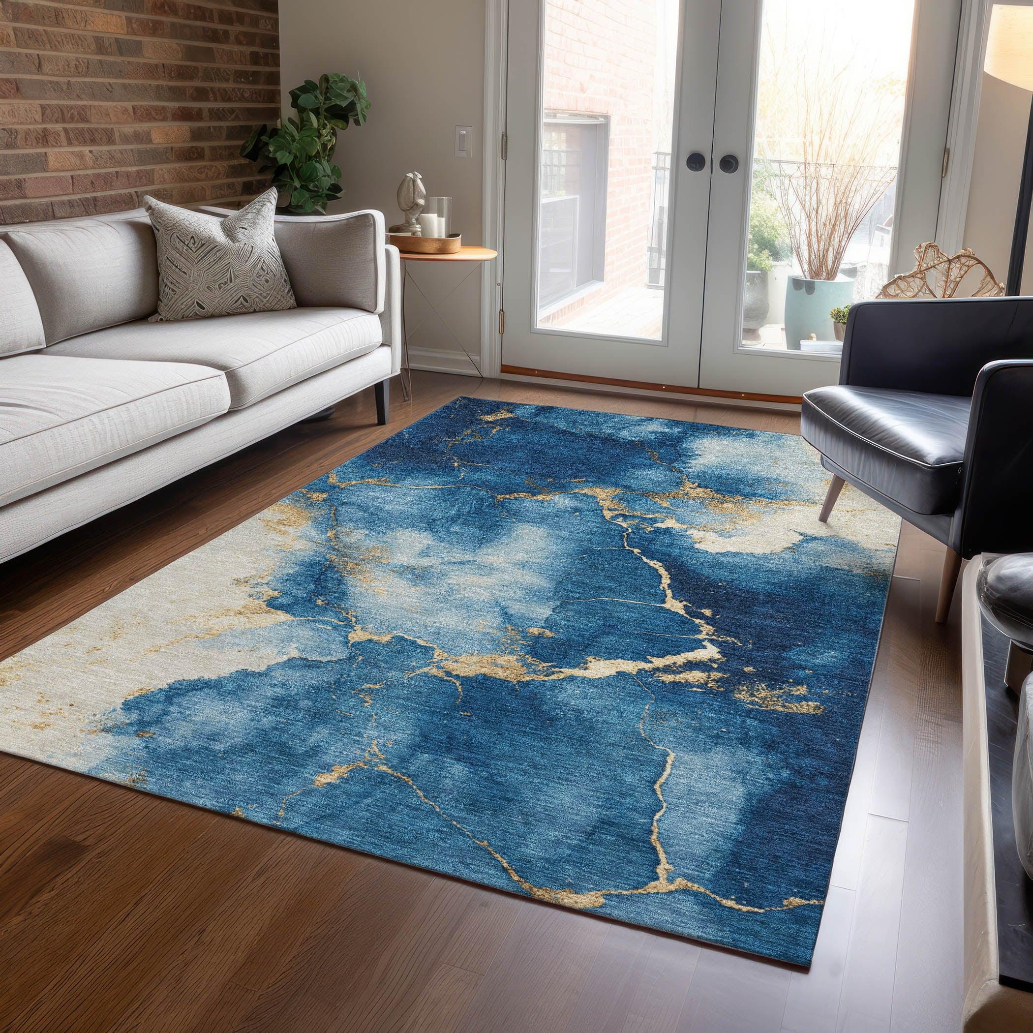 Addison Rugs Naelius Blue Washable Indoor-Outdoor Rug