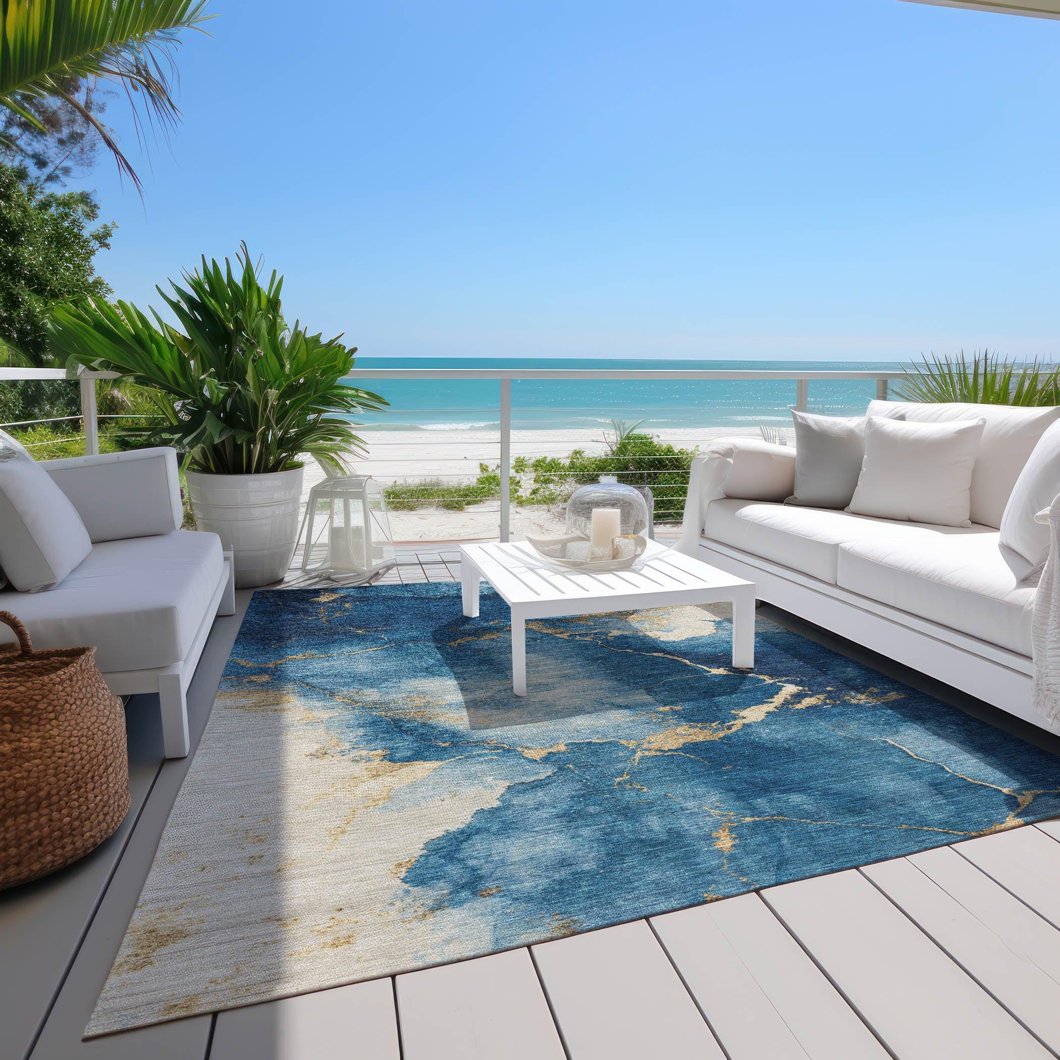 Addison Rugs Naelius Blue Washable Indoor-Outdoor Rug