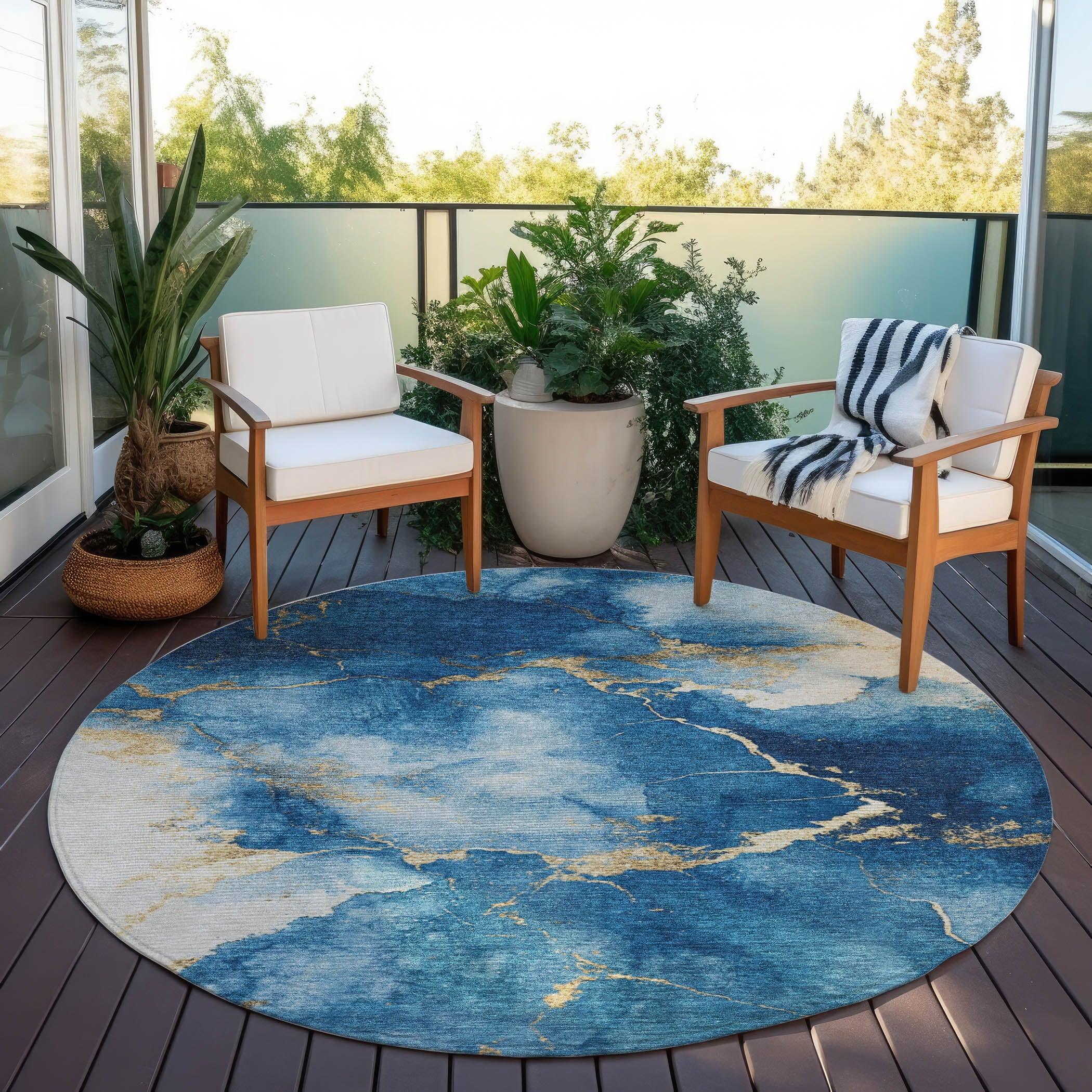 Addison Rugs Naelius Blue Washable Indoor-Outdoor Rug